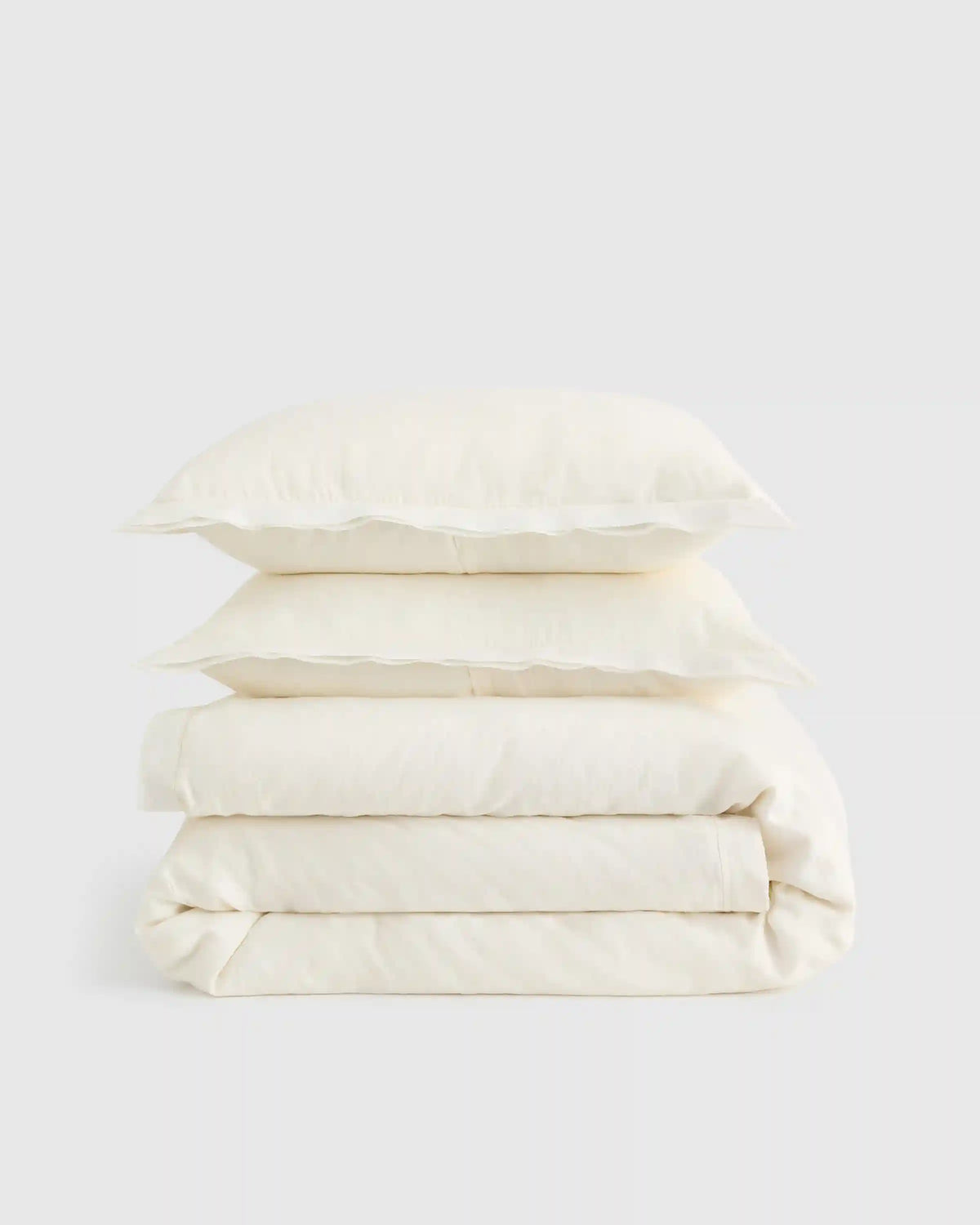 European Linen Double Flange Duvet Cover Set