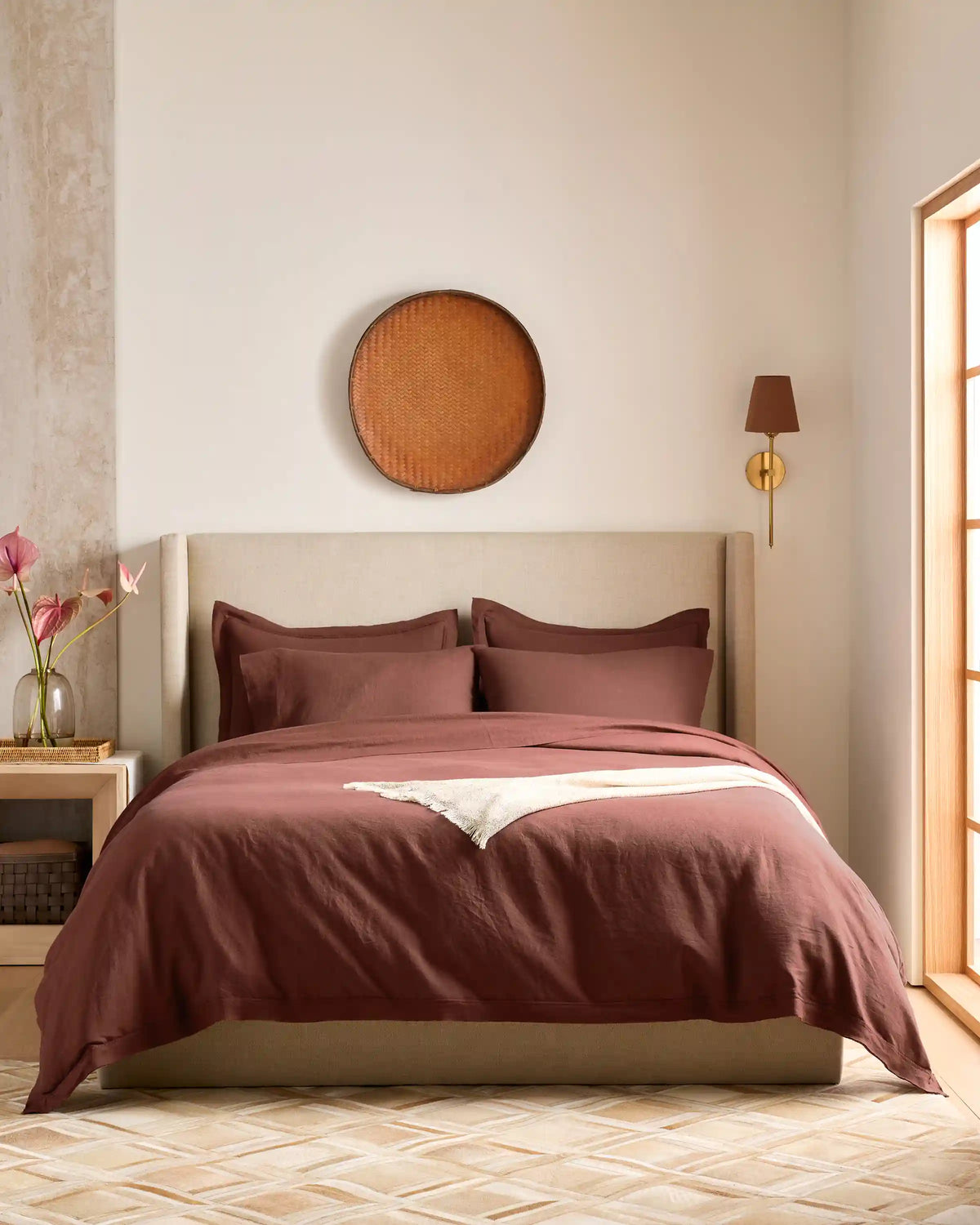 European Linen Double Flange Sham Set
