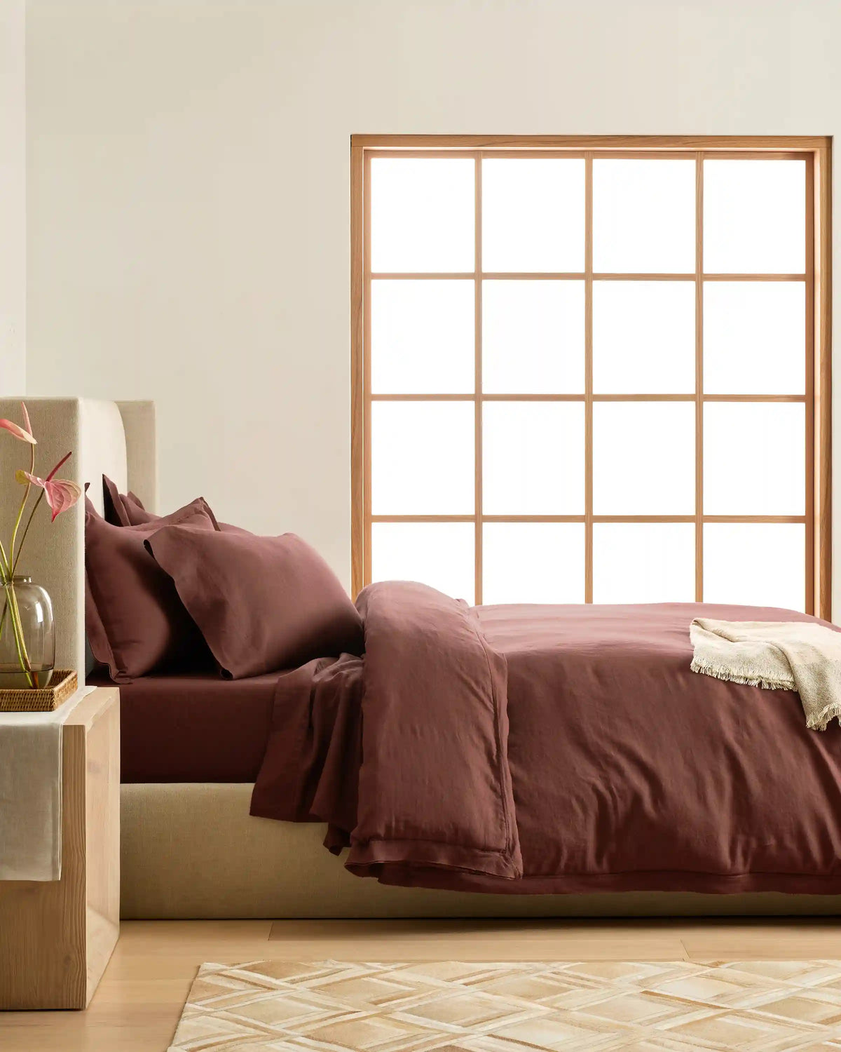 European Linen Double Flange Duvet Cover