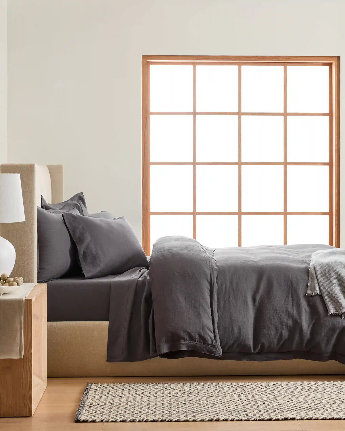 European Linen Double Flange Duvet Cover