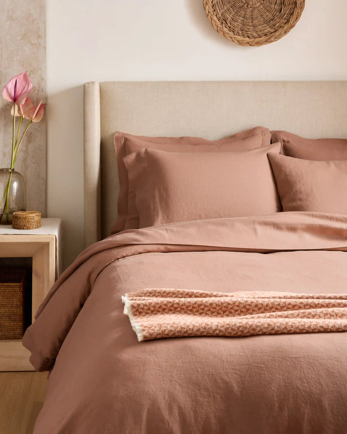 European Linen Double Flange Duvet Cover