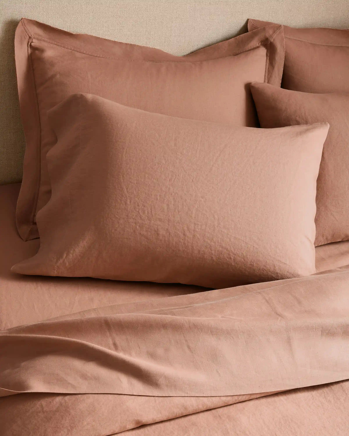 European Linen Double Flange Duvet Cover Set