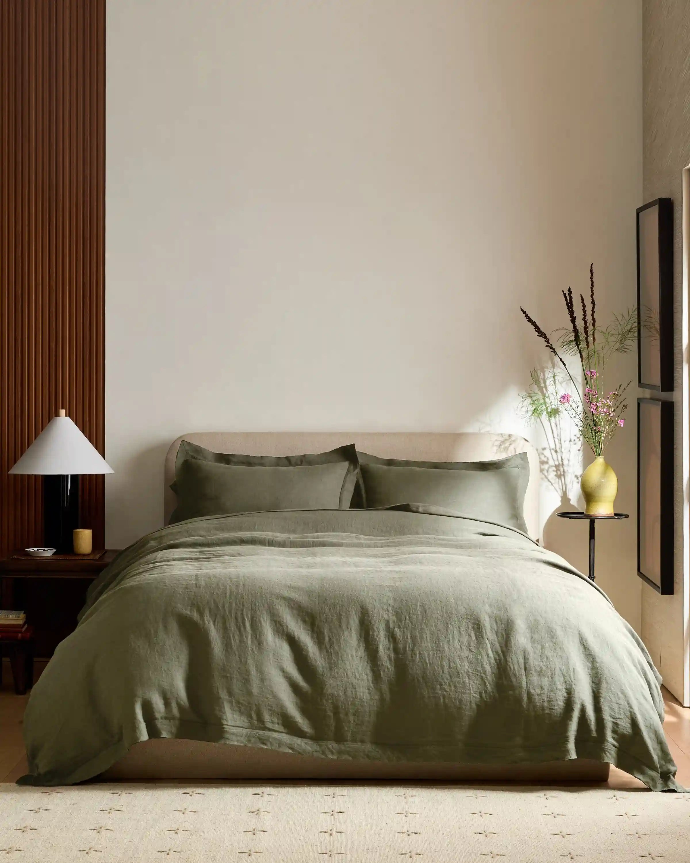 European Linen Double Flange Duvet Cover Set