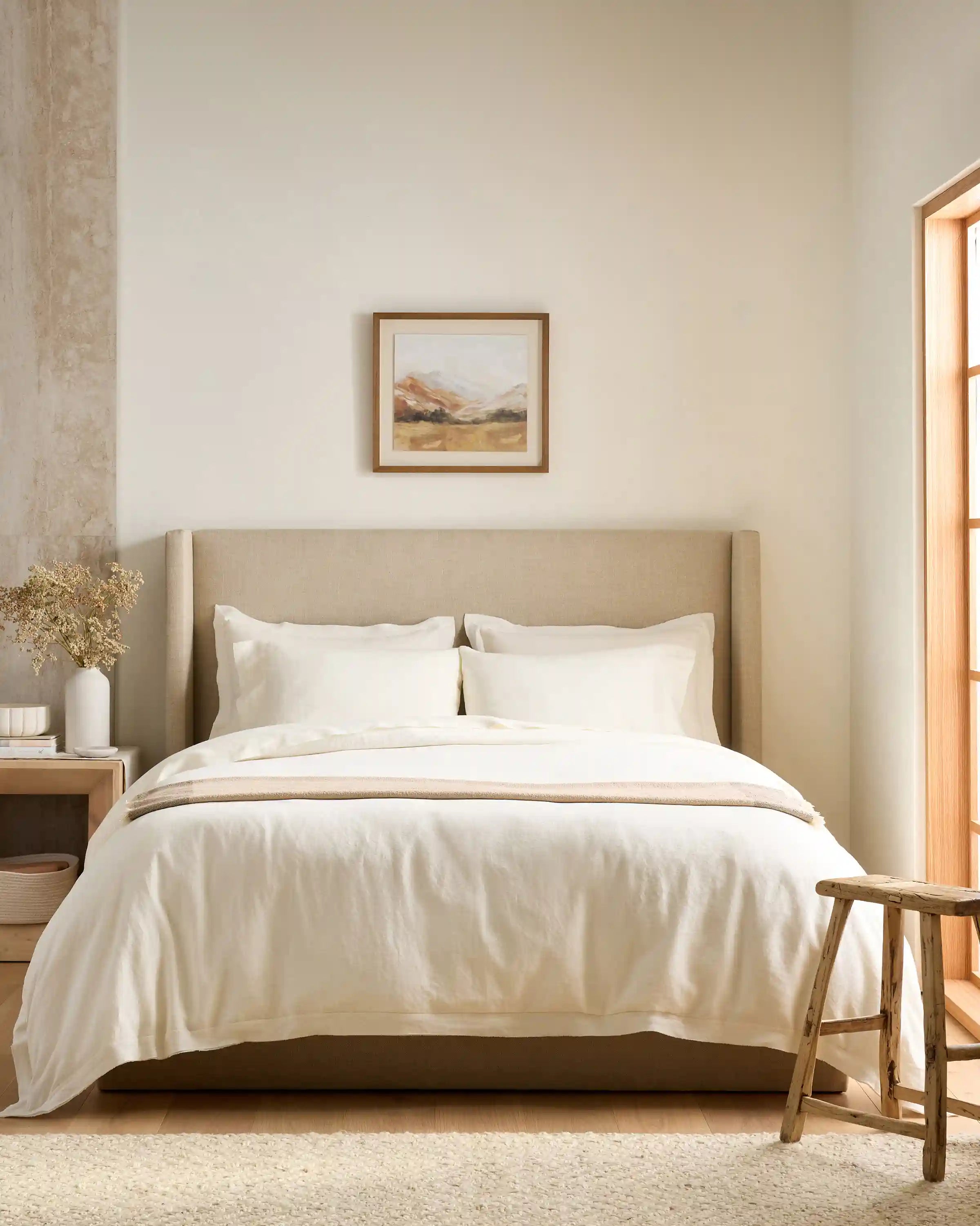 European Linen Double Flange Sham Set
