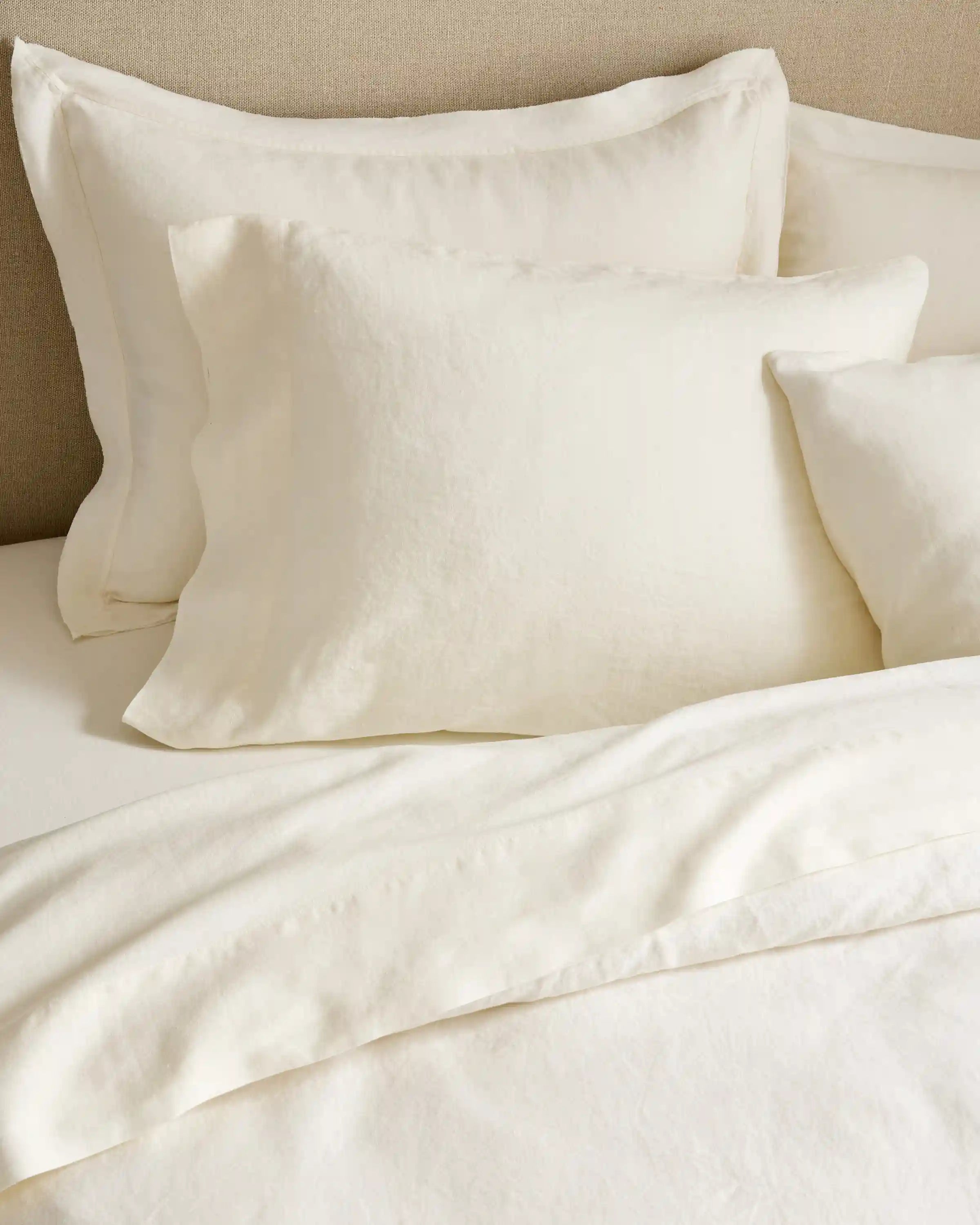 European Linen Double Flange Duvet Cover Set