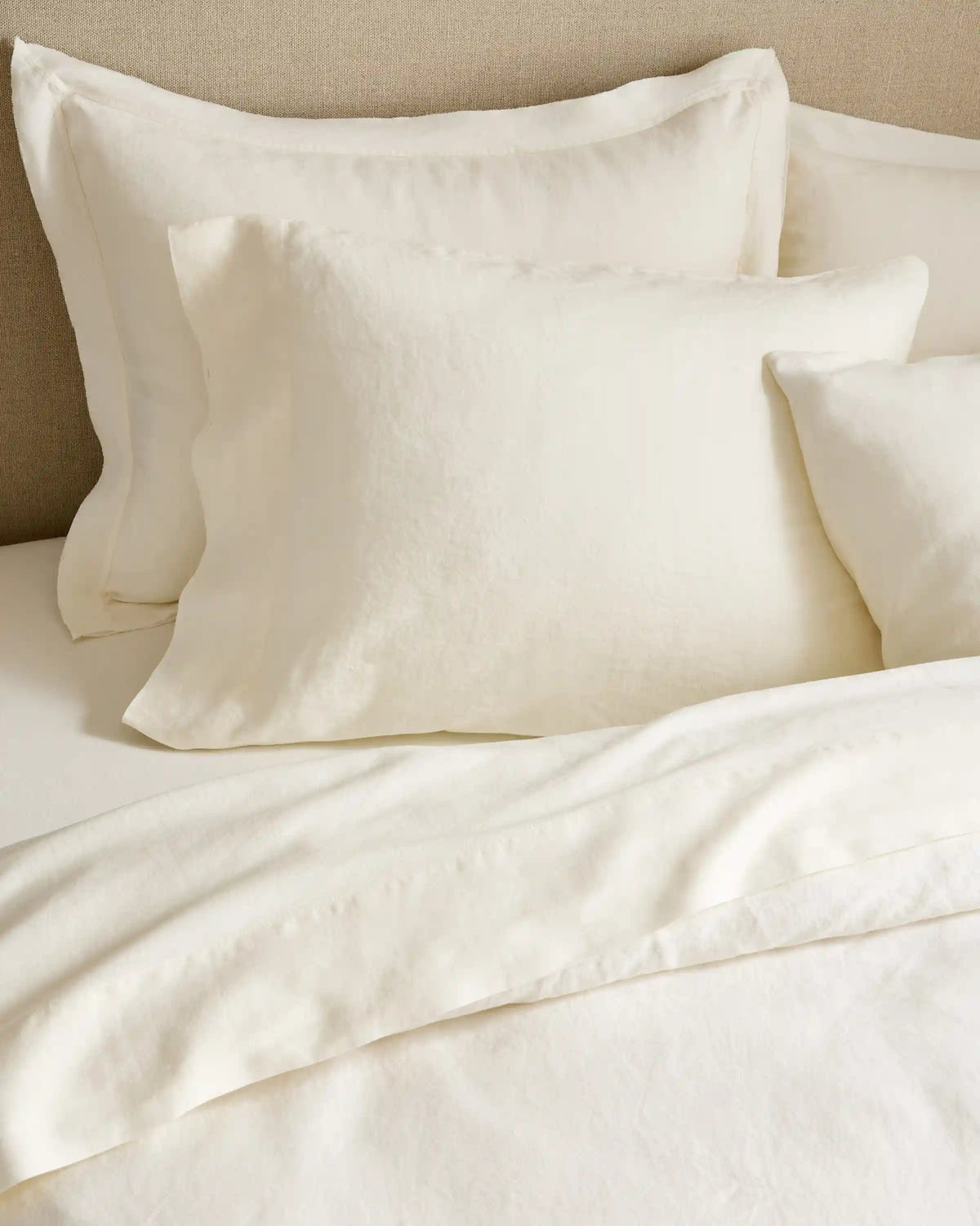 European Linen Double Flange Sham Set