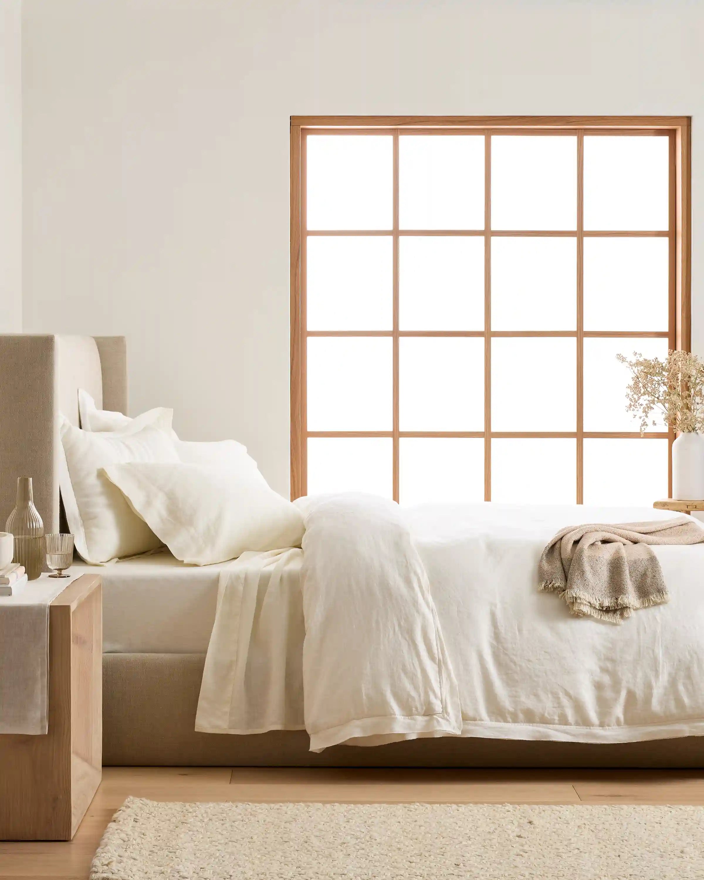 European Linen Double Flange Duvet Cover