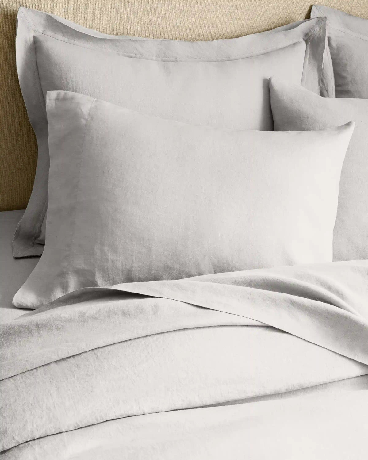 European Linen Double Flange Sham Set