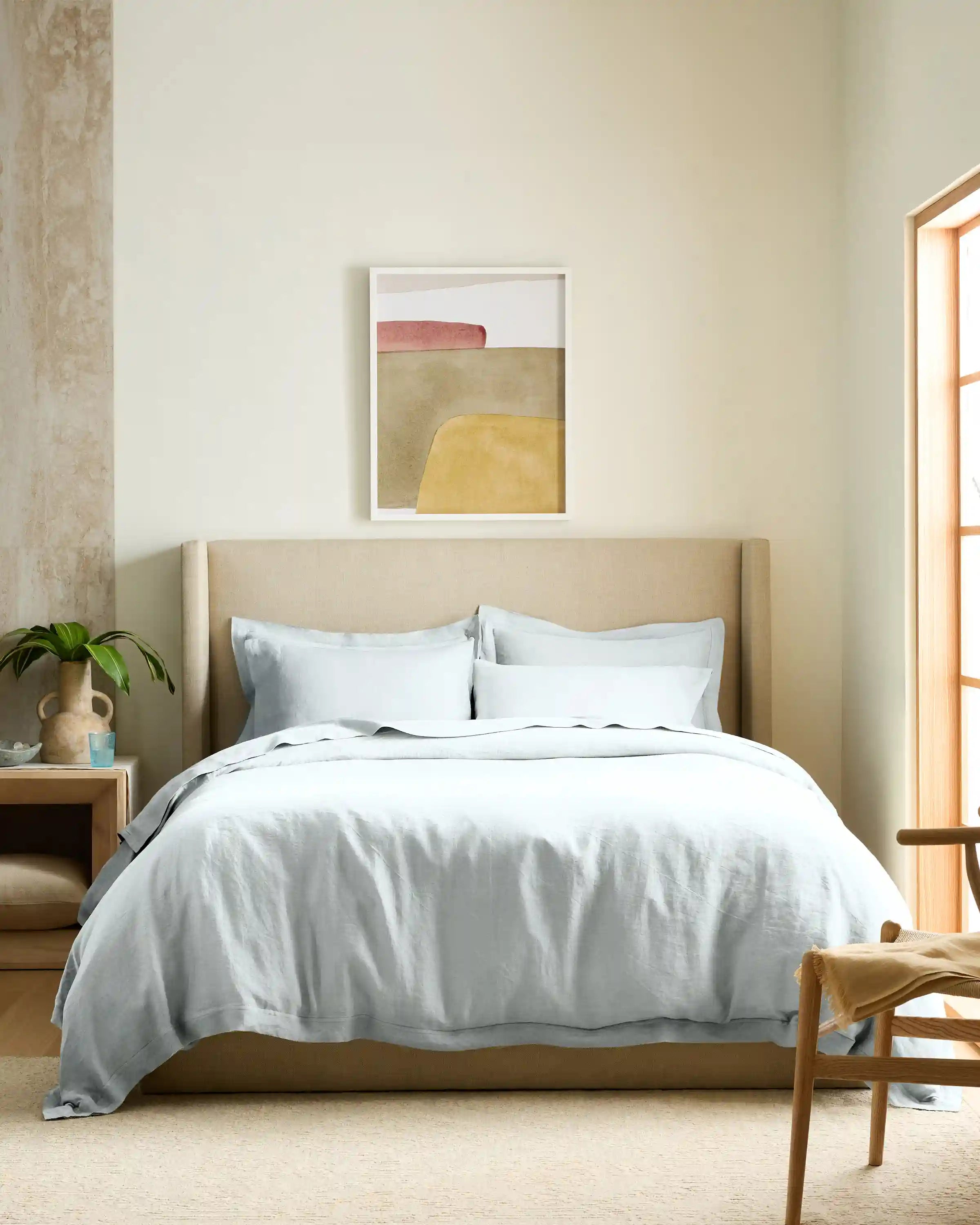 European Linen Double Flange Duvet Cover