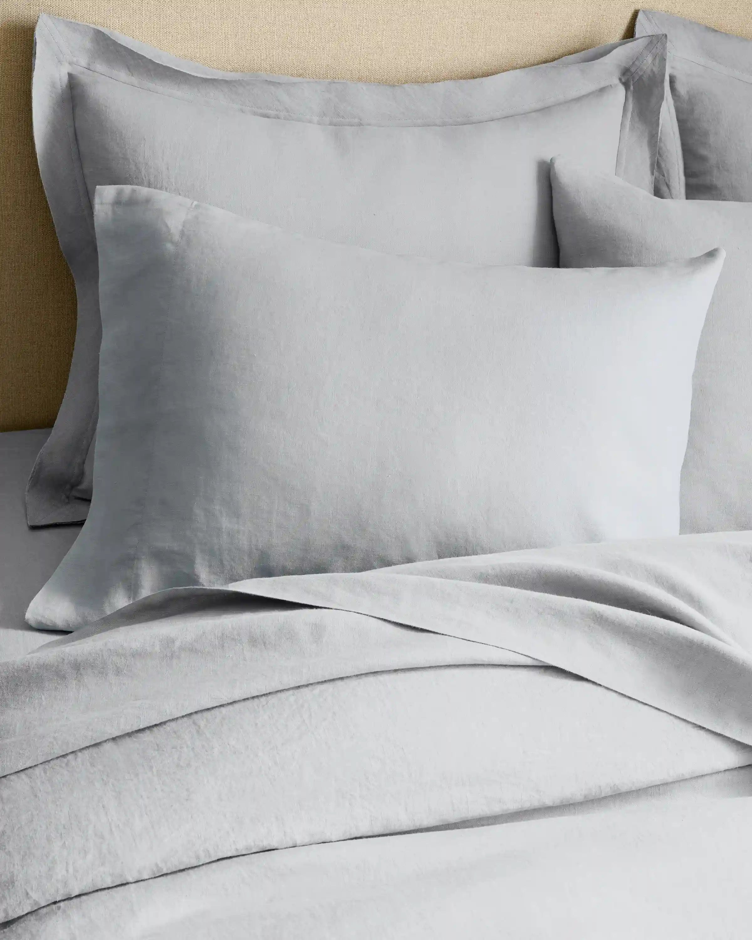 European Linen Double Flange Duvet Cover Set