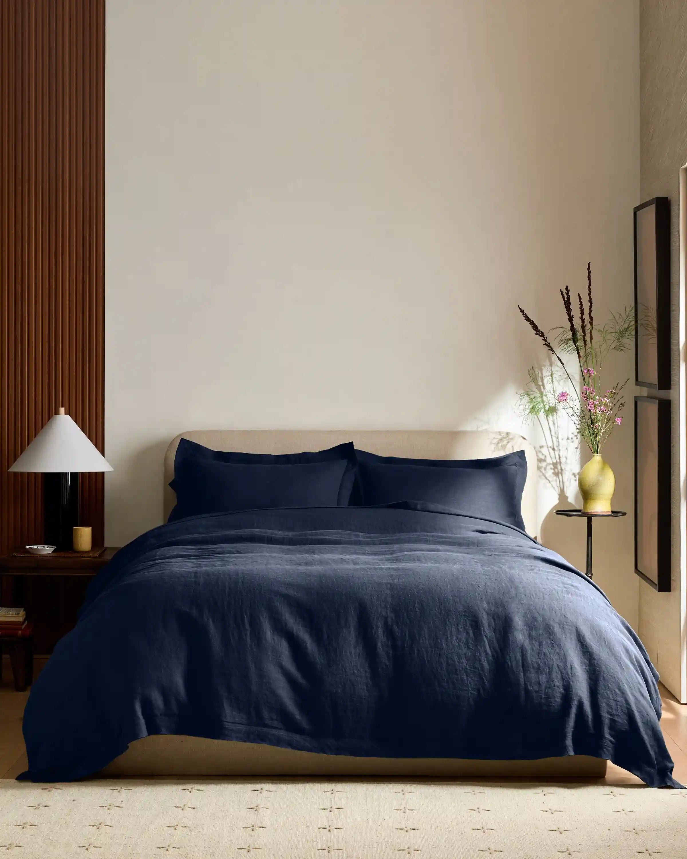 European Linen Double Flange Duvet Cover Set