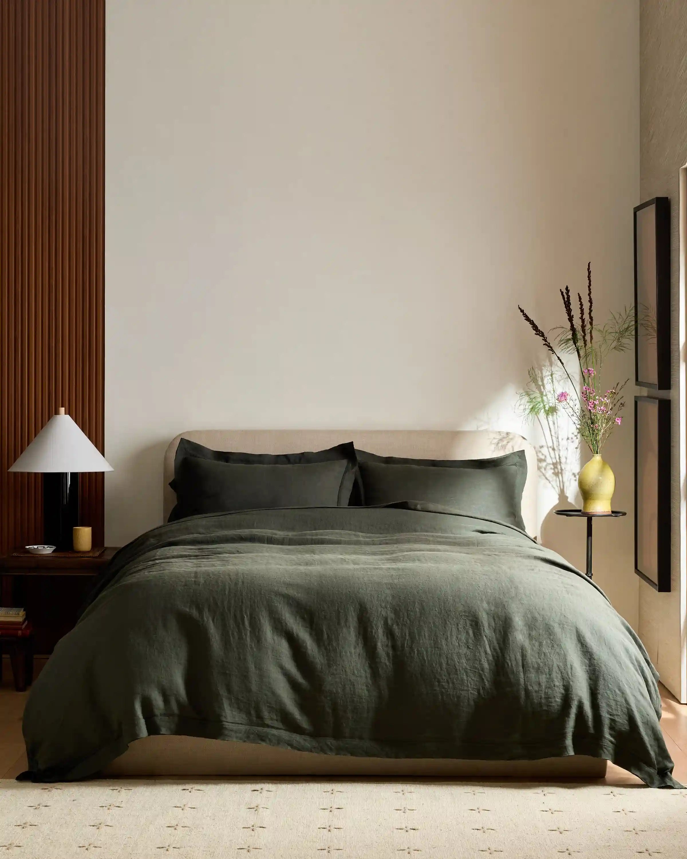 European Linen Double Flange Sham Set