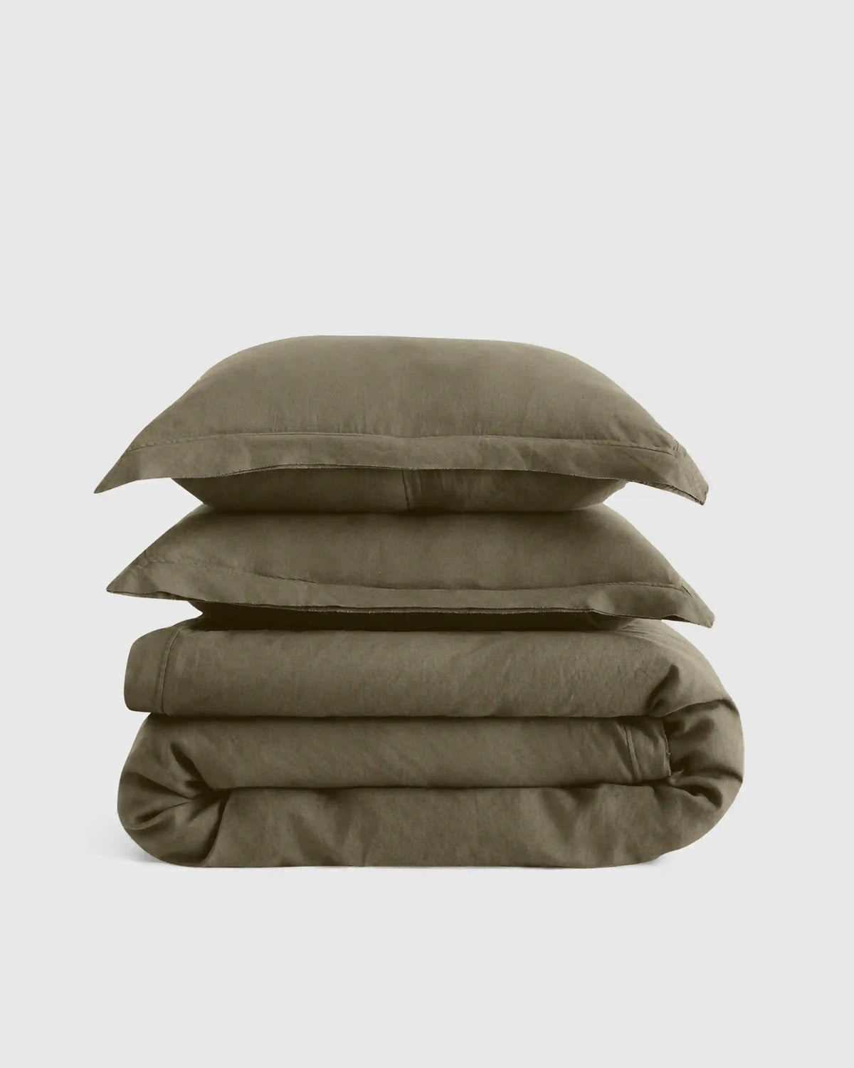 European Linen Double Flange Duvet Cover Set