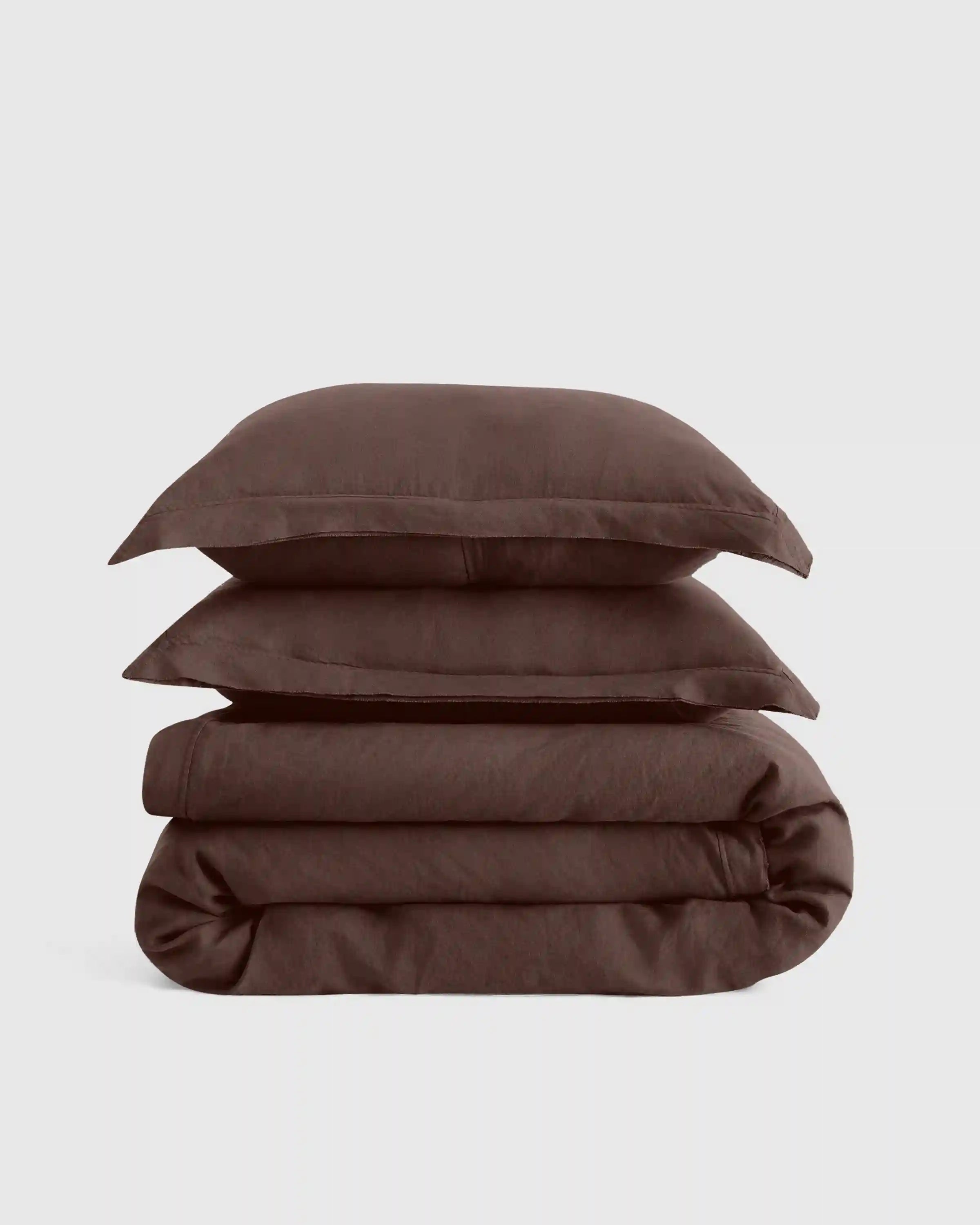 European Linen Double Flange Duvet Cover Set