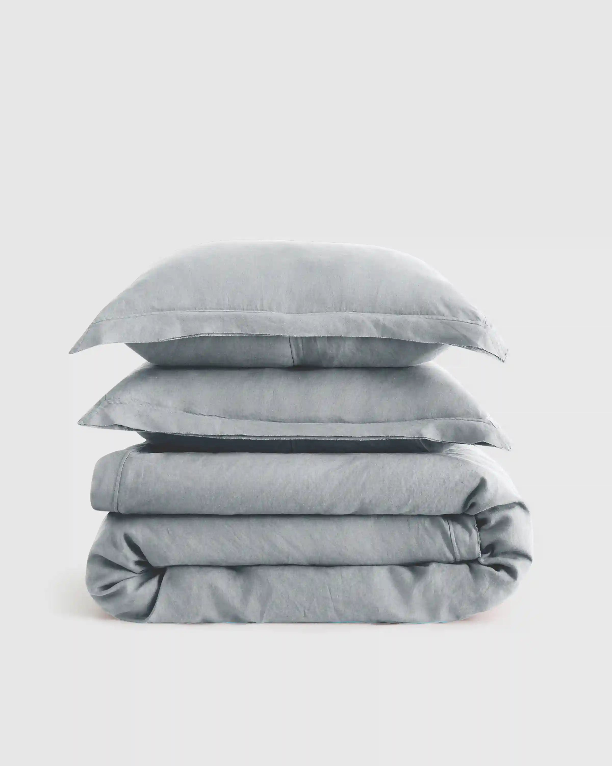 European Linen Double Flange Duvet Cover Set