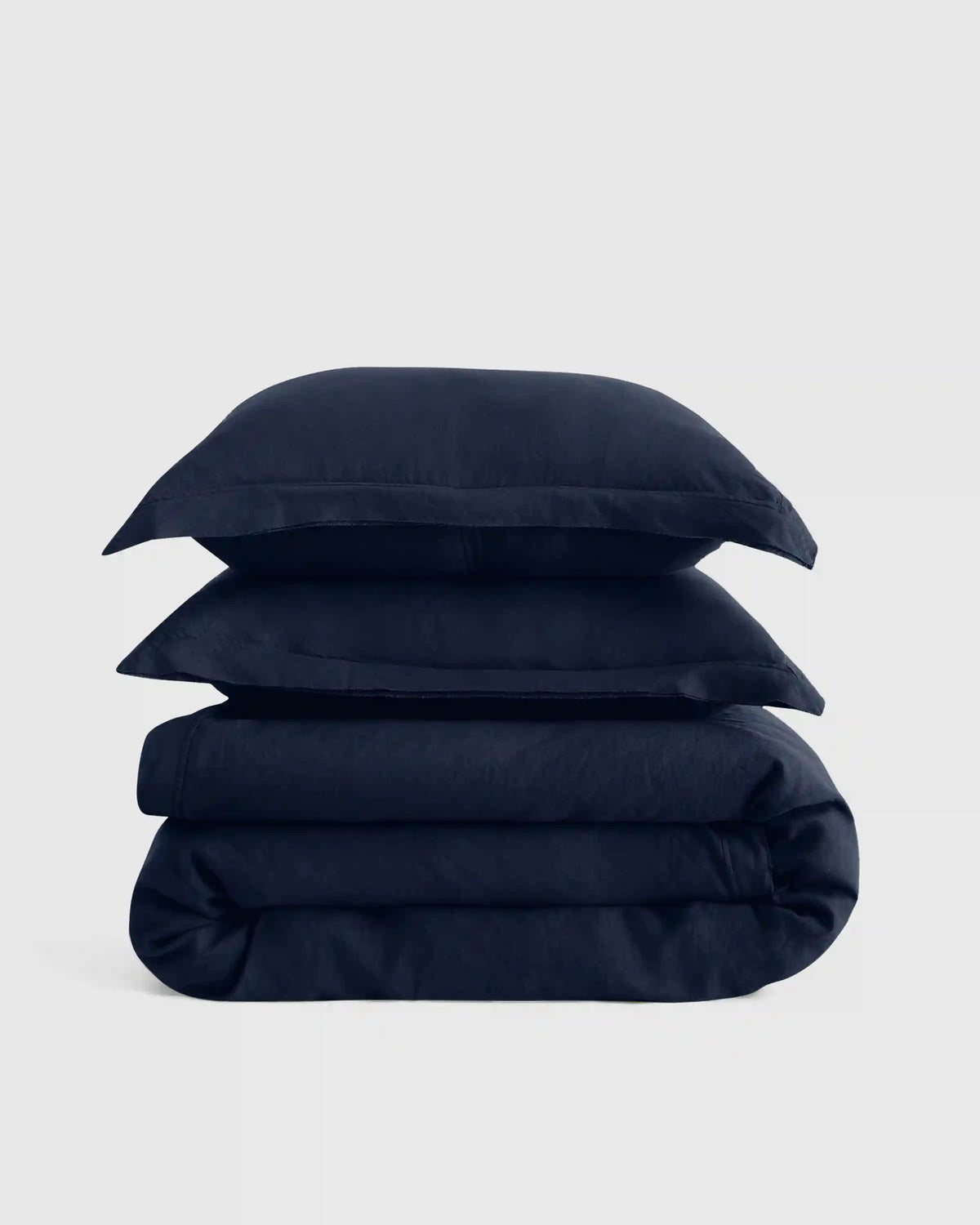 European Linen Double Flange Duvet Cover Set