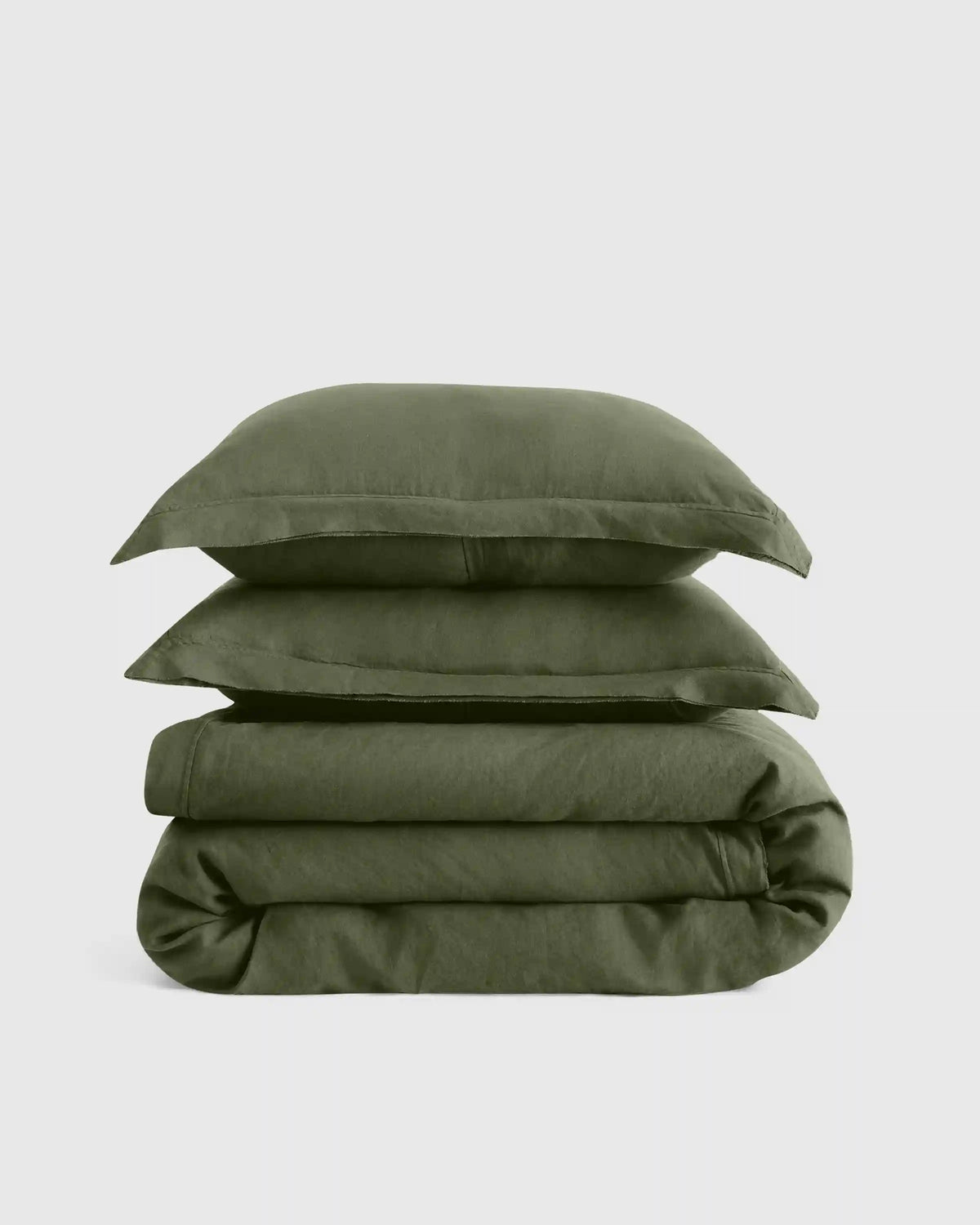 European Linen Double Flange Duvet Cover Set