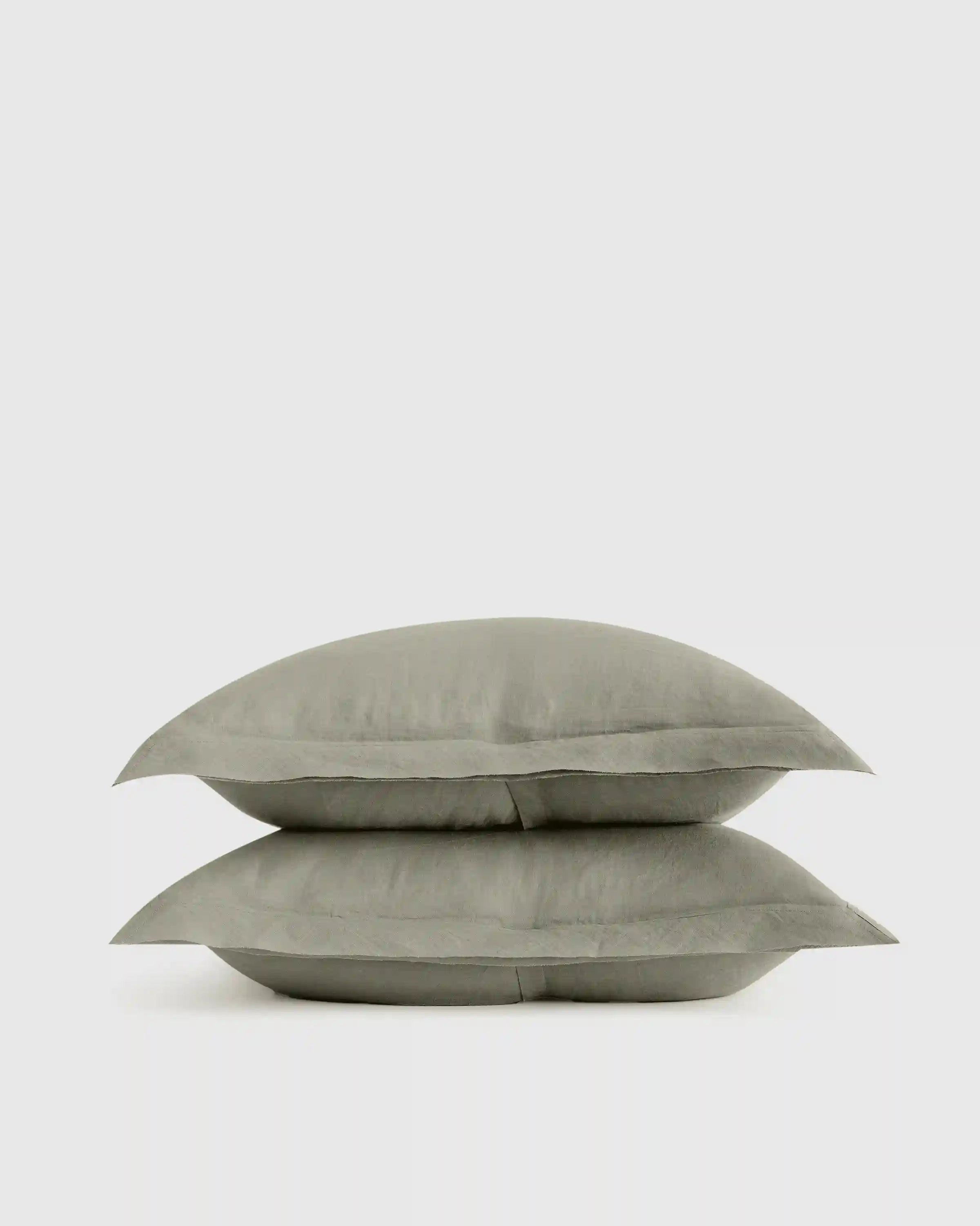 European Linen Double Flange Sham Set
