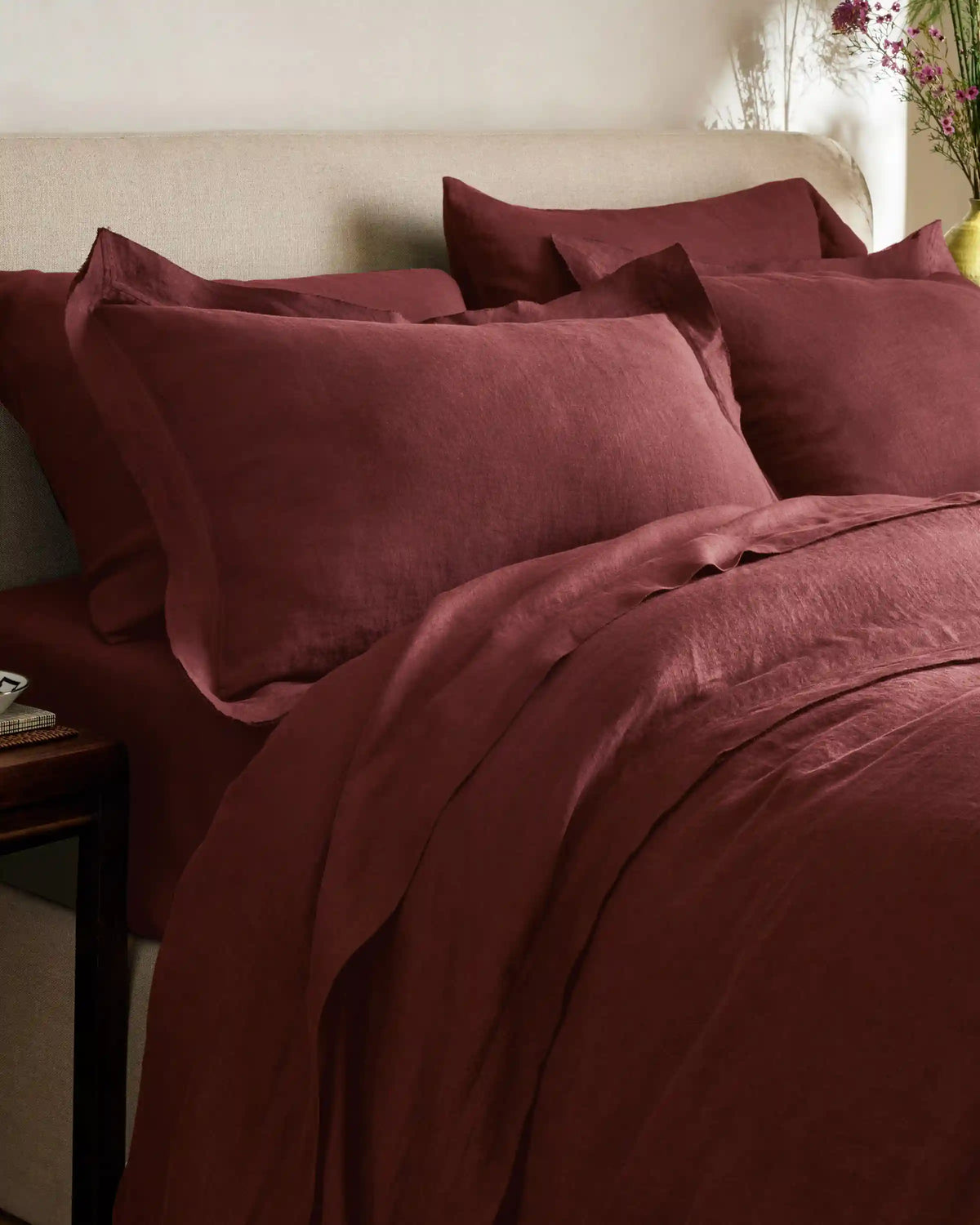 European Linen Double Flange Sham Set