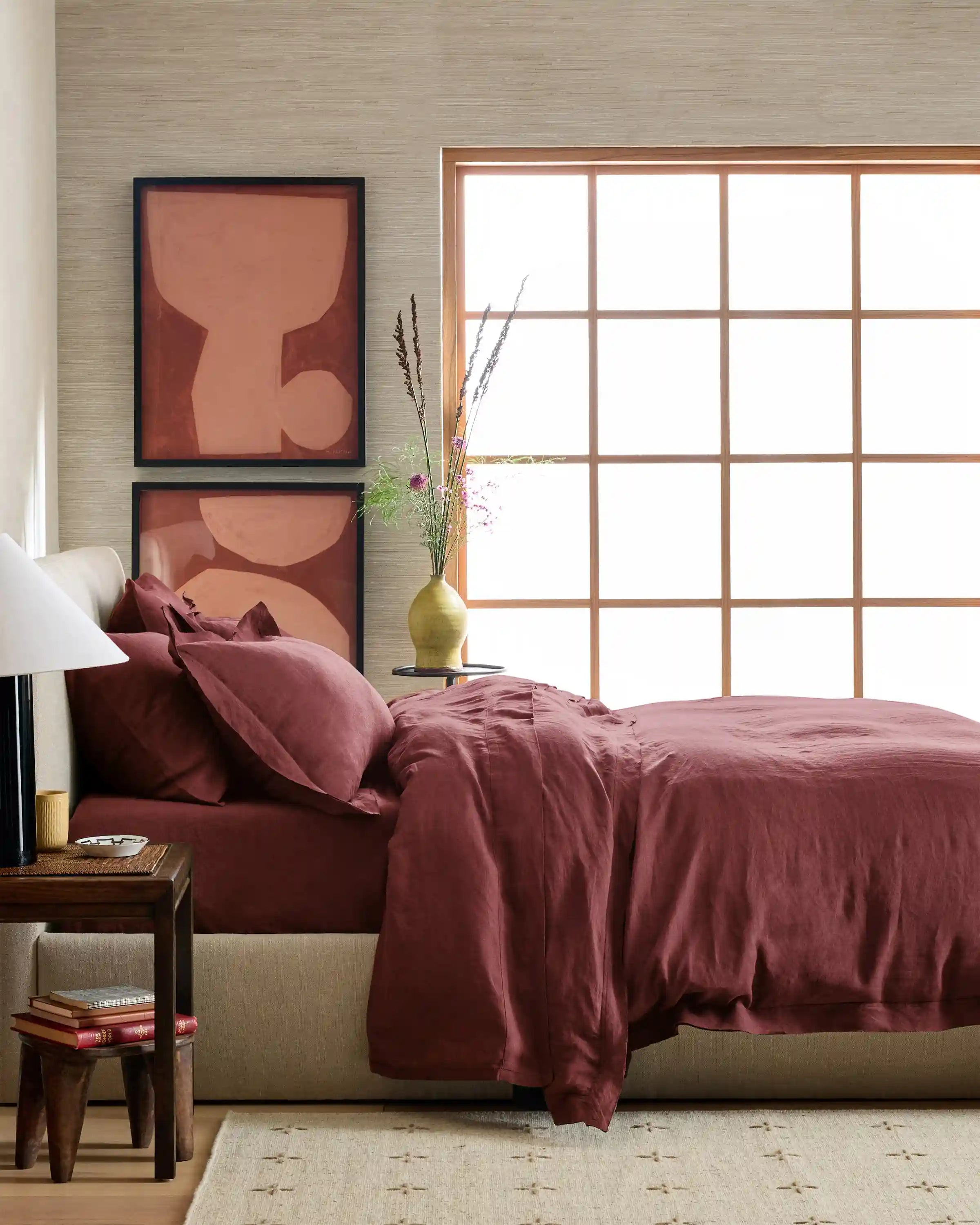 European Linen Double Flange Duvet Cover