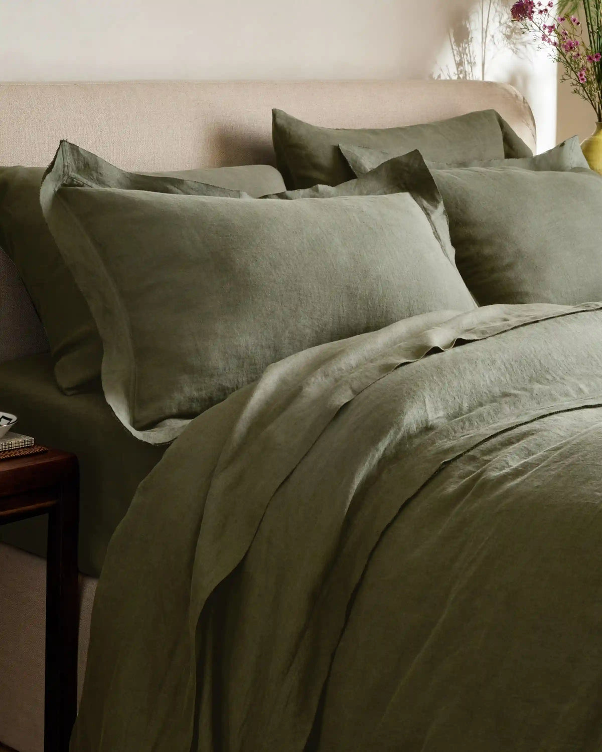European Linen Double Flange Sham Set