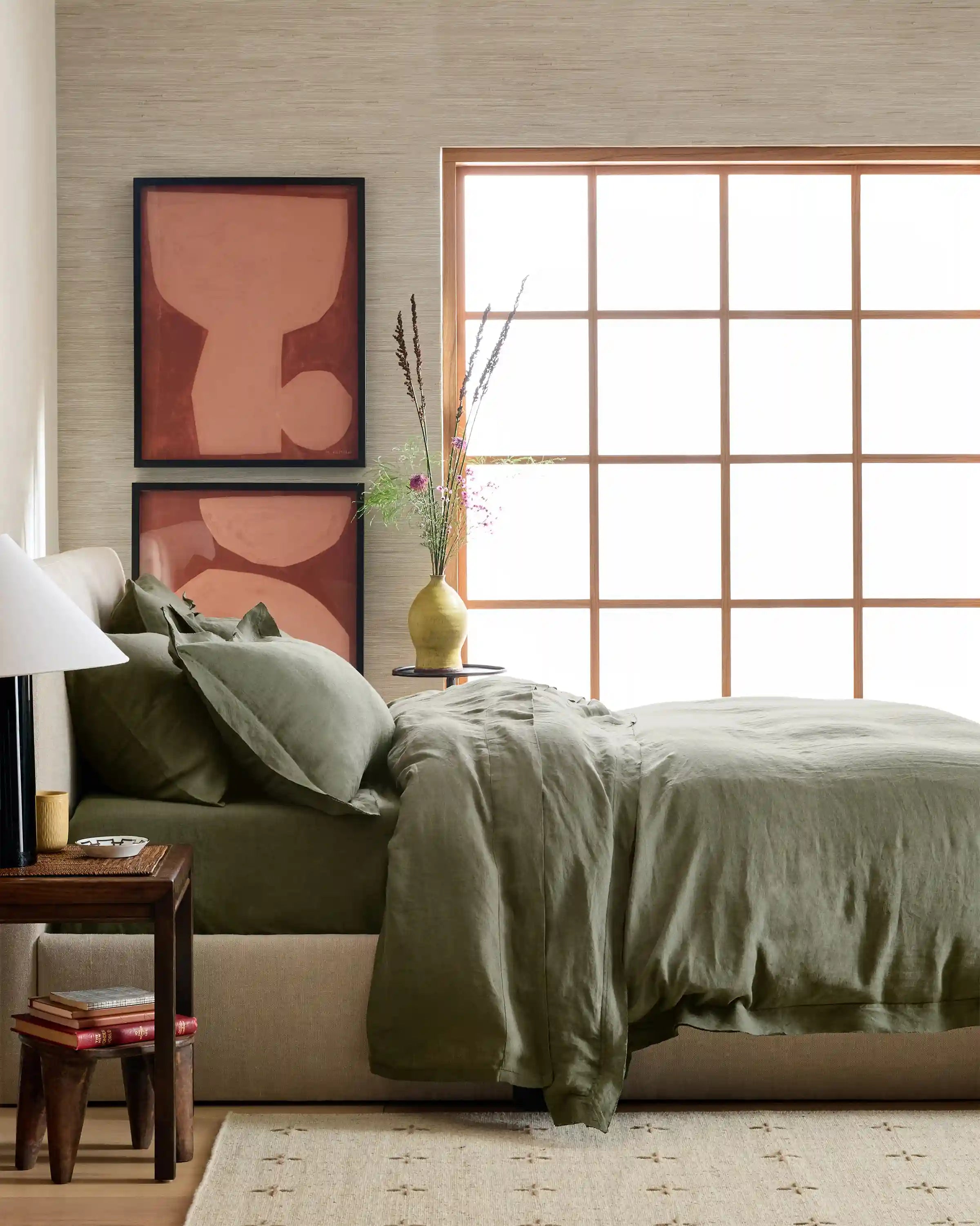 European Linen Double Flange Duvet Cover