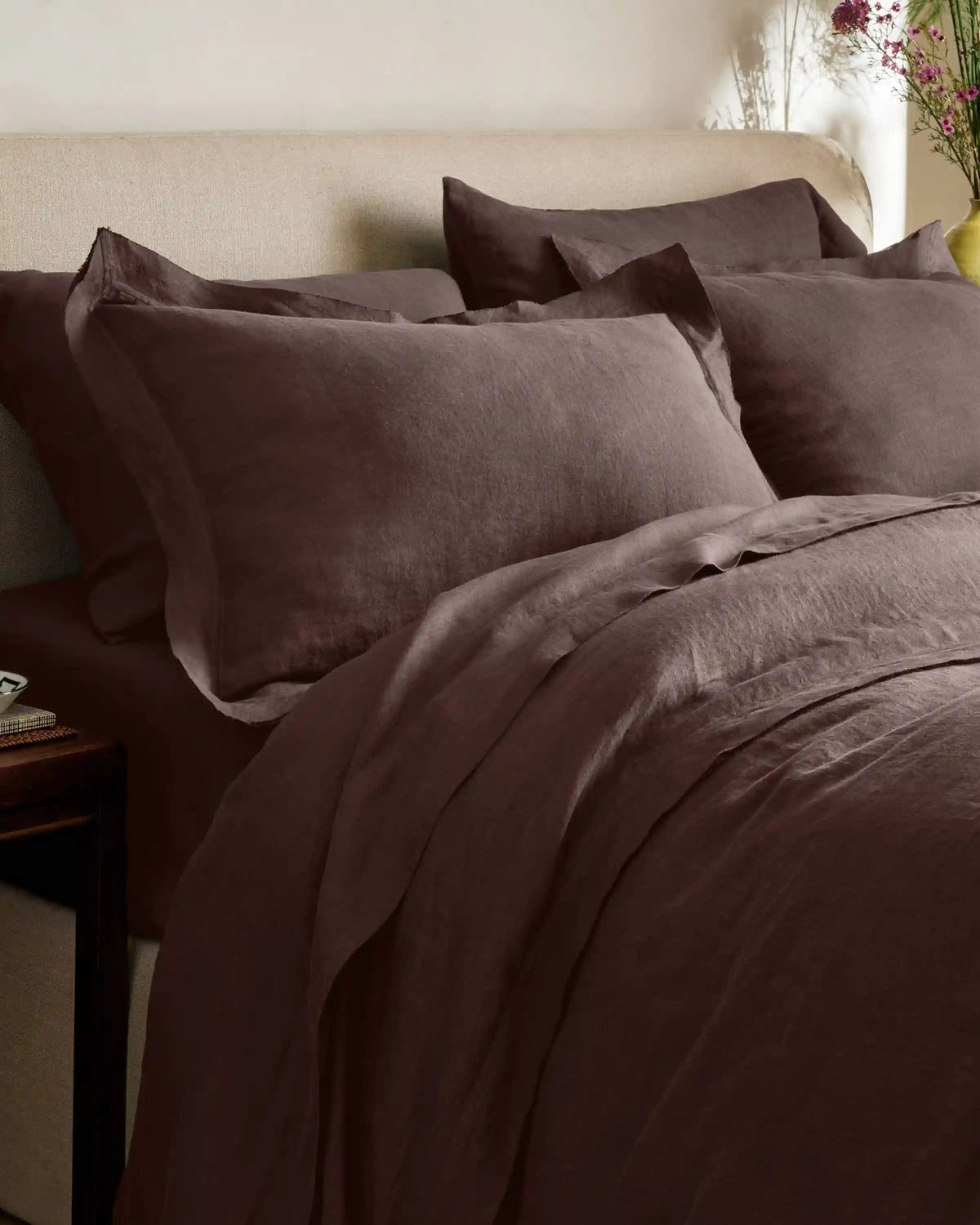 European Linen Double Flange Sham Set