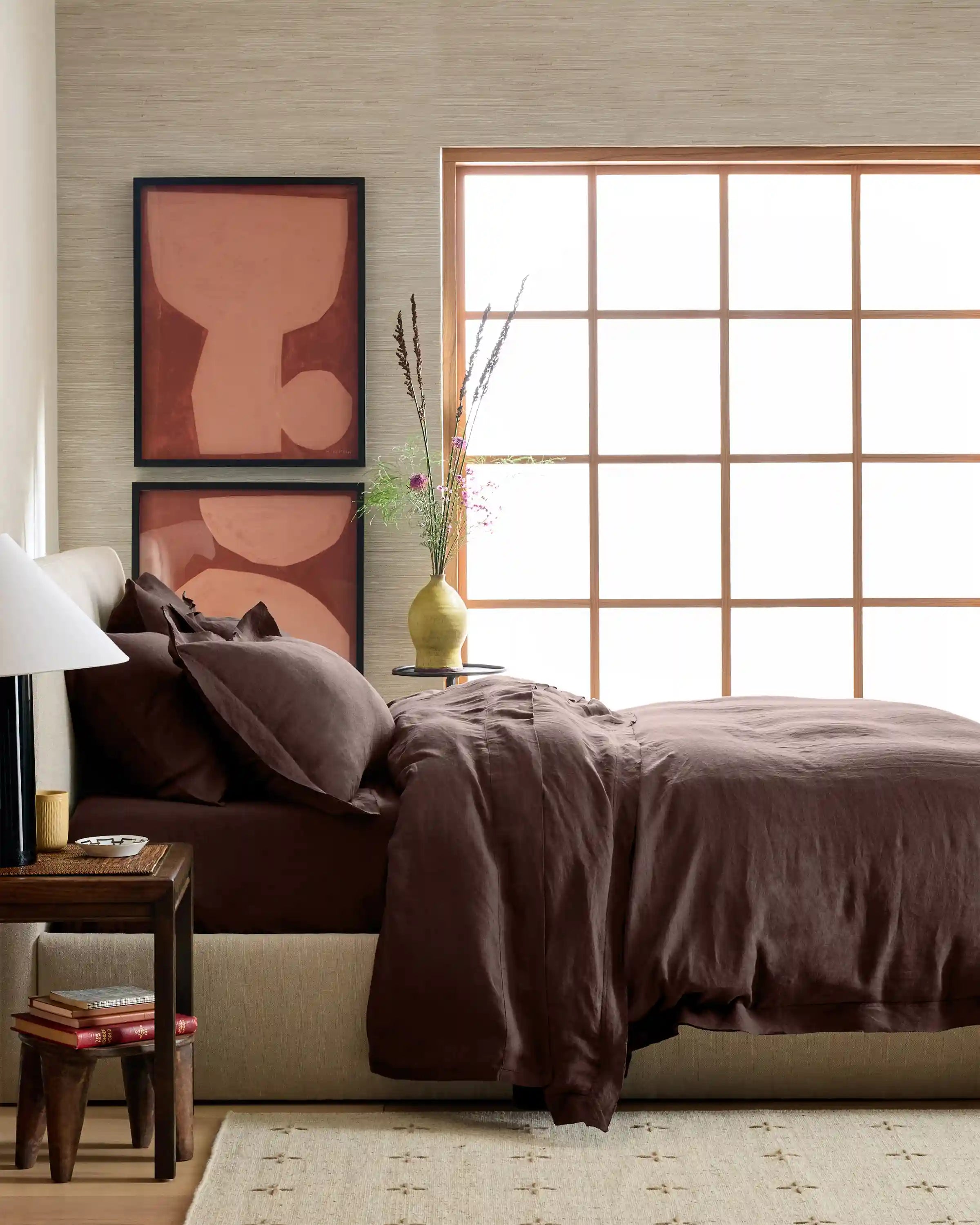 European Linen Double Flange Duvet Cover