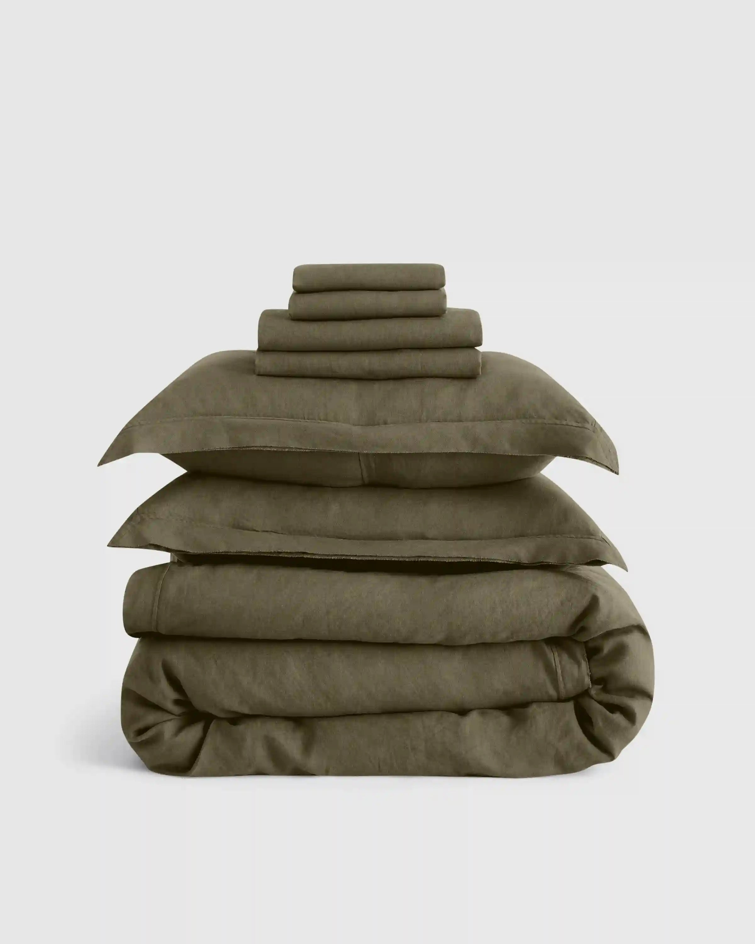 European Linen Double Flange Deluxe Bedding Bundle