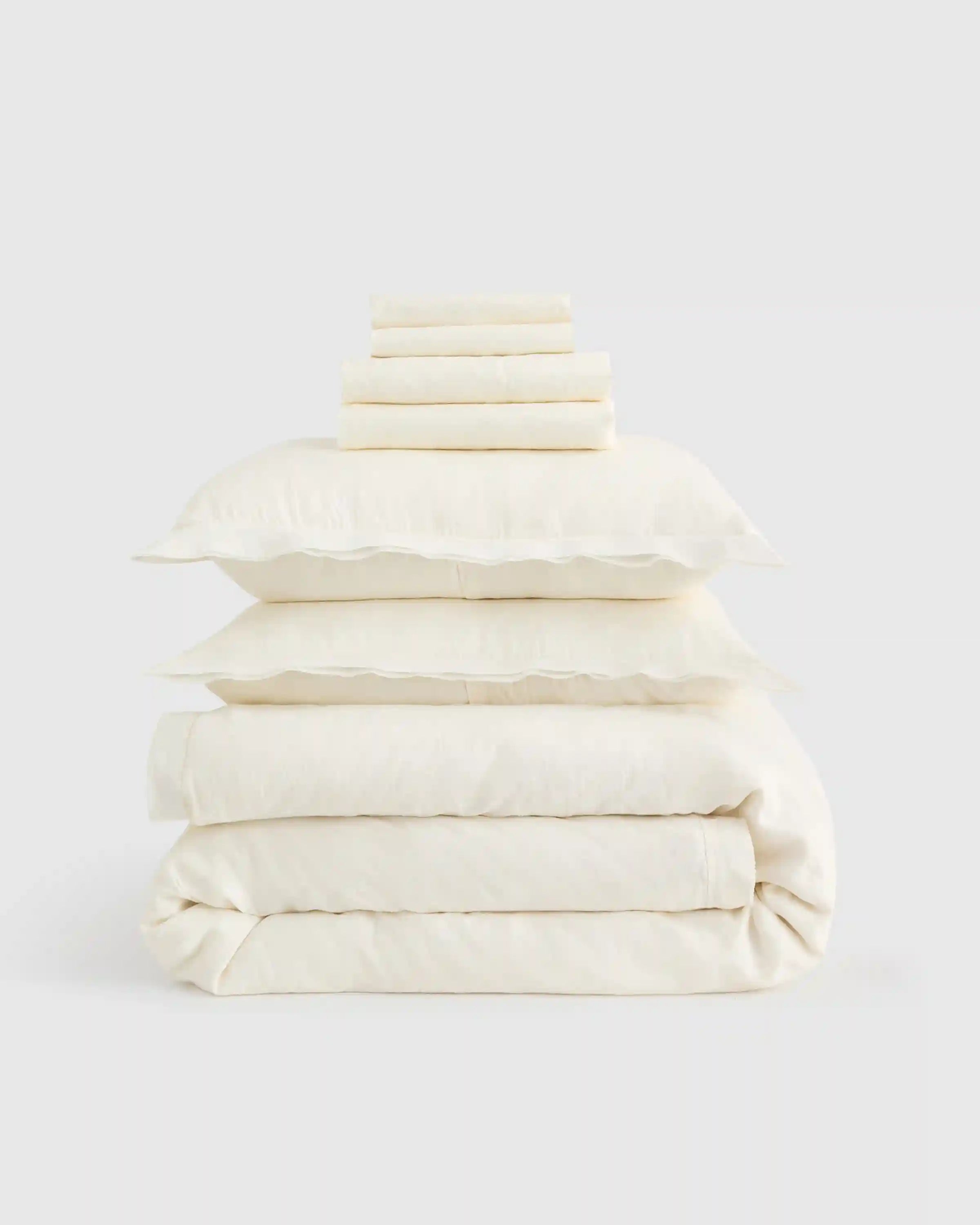 European Linen Double Flange Deluxe Bedding Bundle