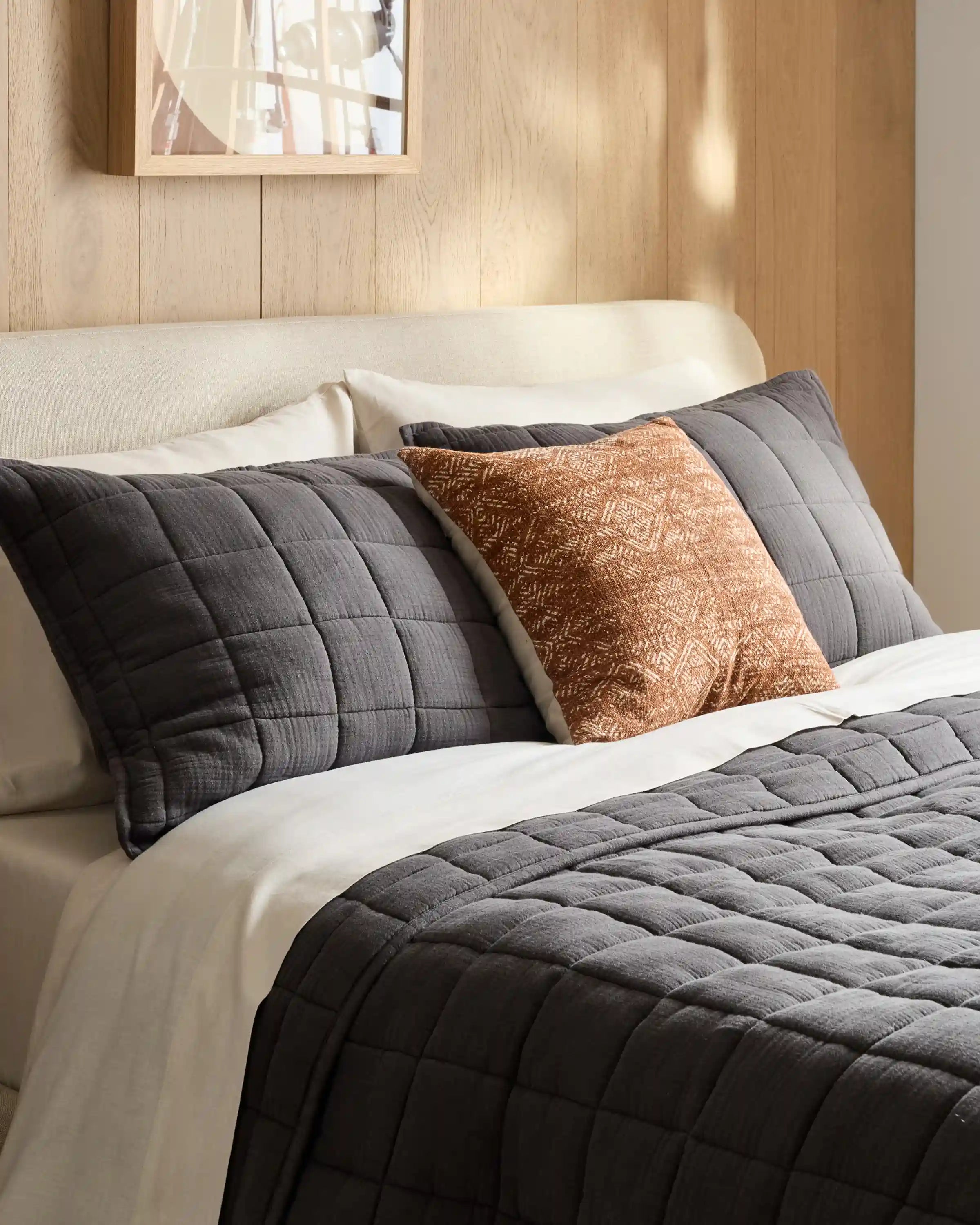 Organic Cotton Gauze Box Quilt Sham Set