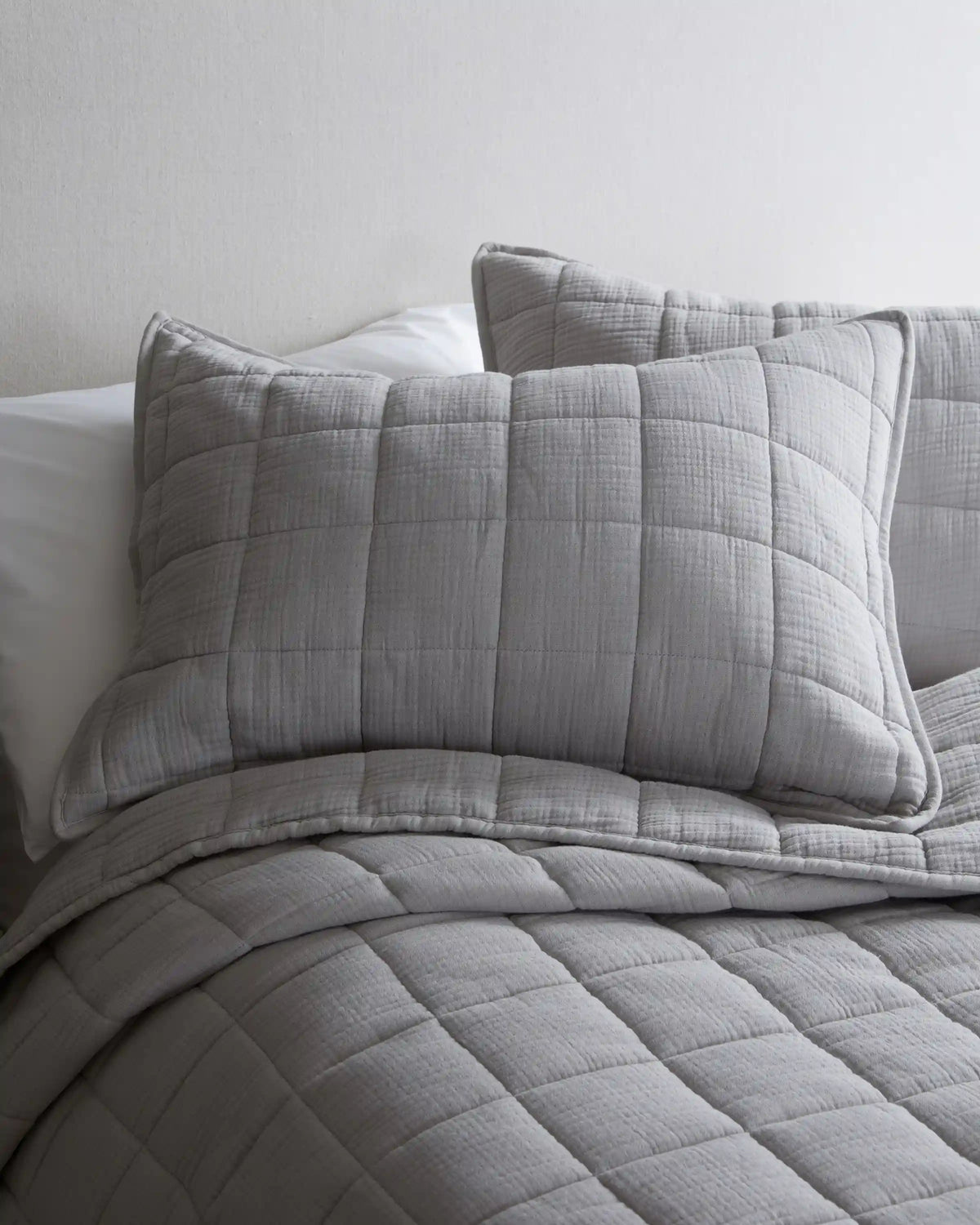 Organic Cotton Gauze Box Quilt Sham Set