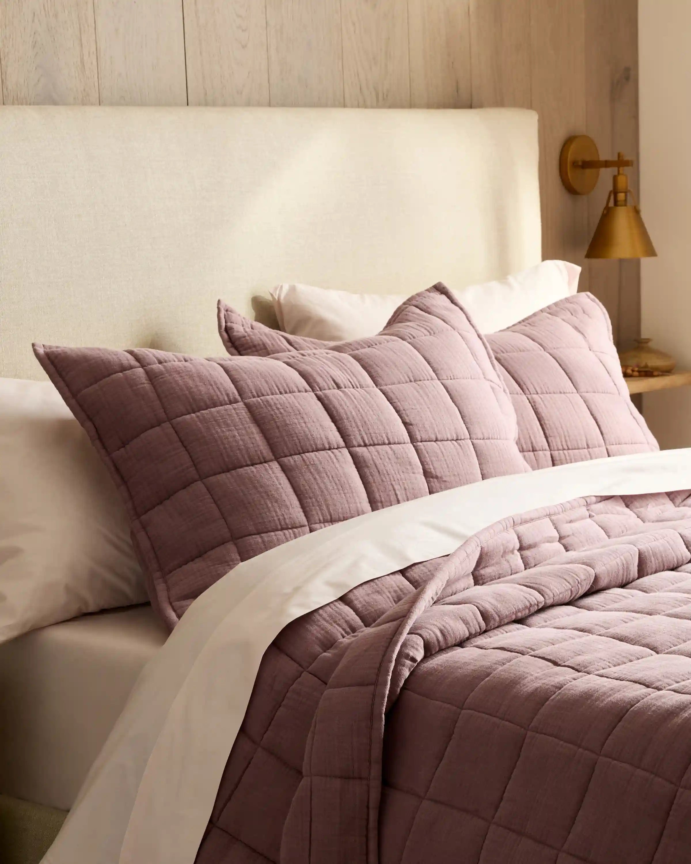Organic Cotton Gauze Box Quilt Sham Set