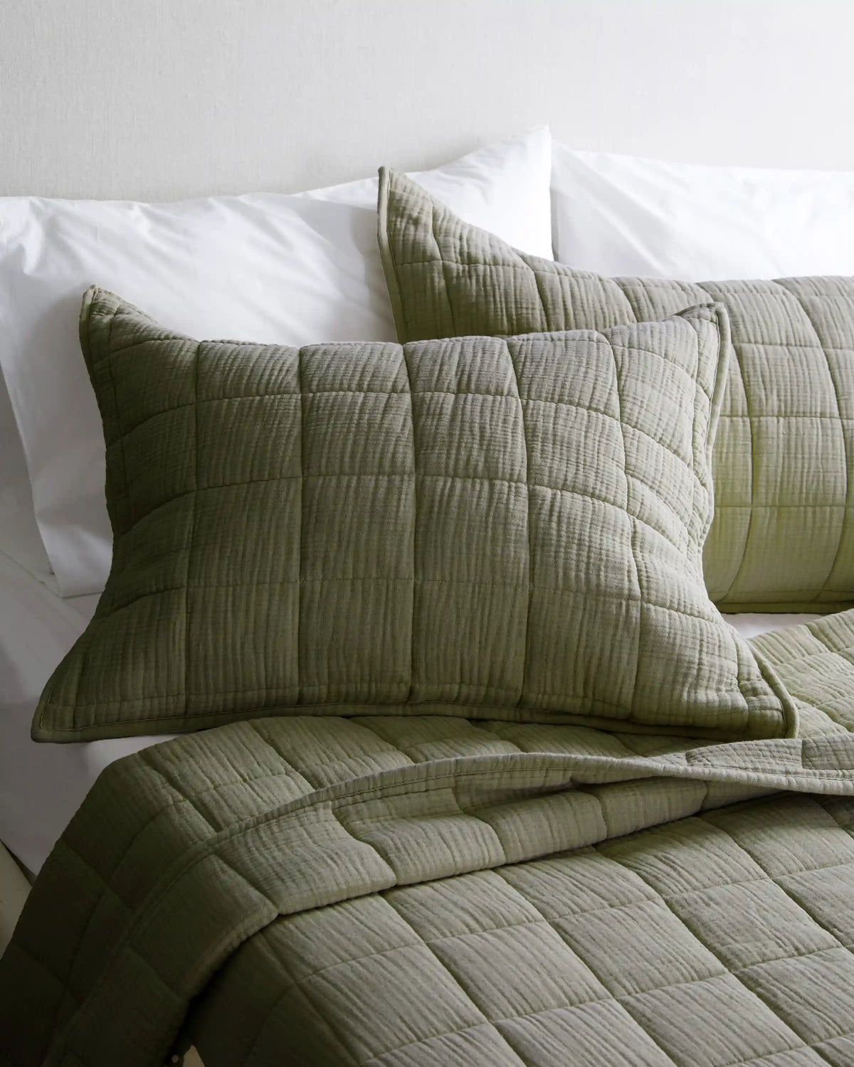 Organic Cotton Gauze Box Quilt Sham Set