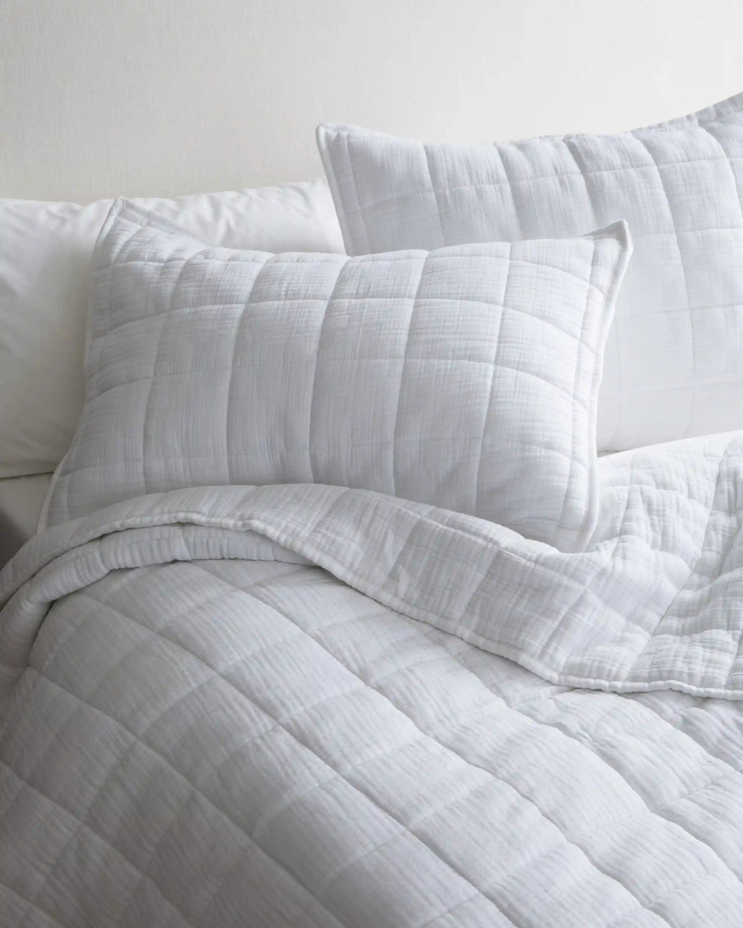 Organic Cotton Gauze Box Quilt Sham Set