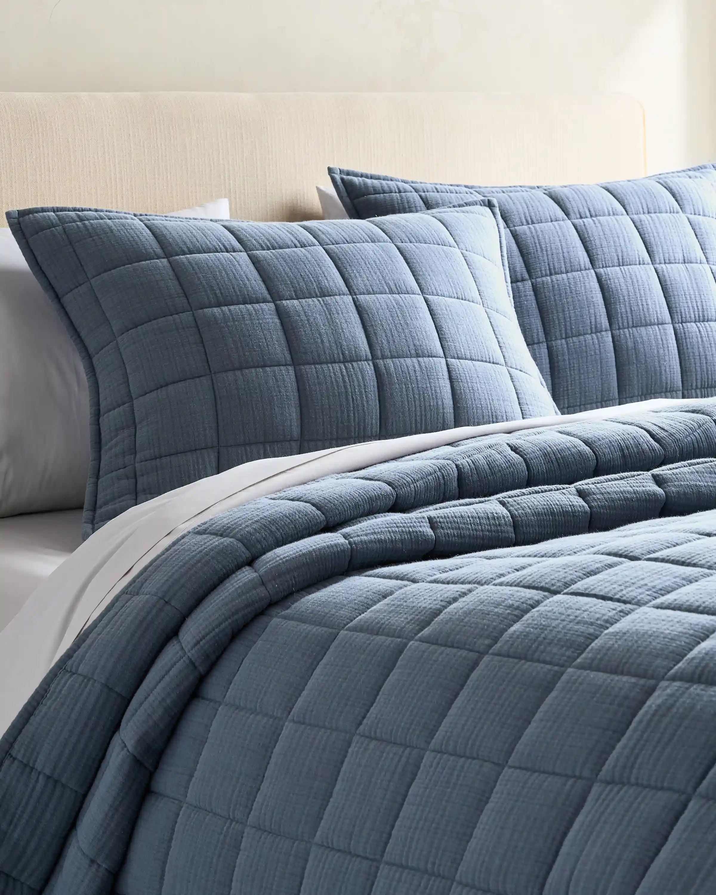 Organic Cotton Gauze Box Quilt Sham Set