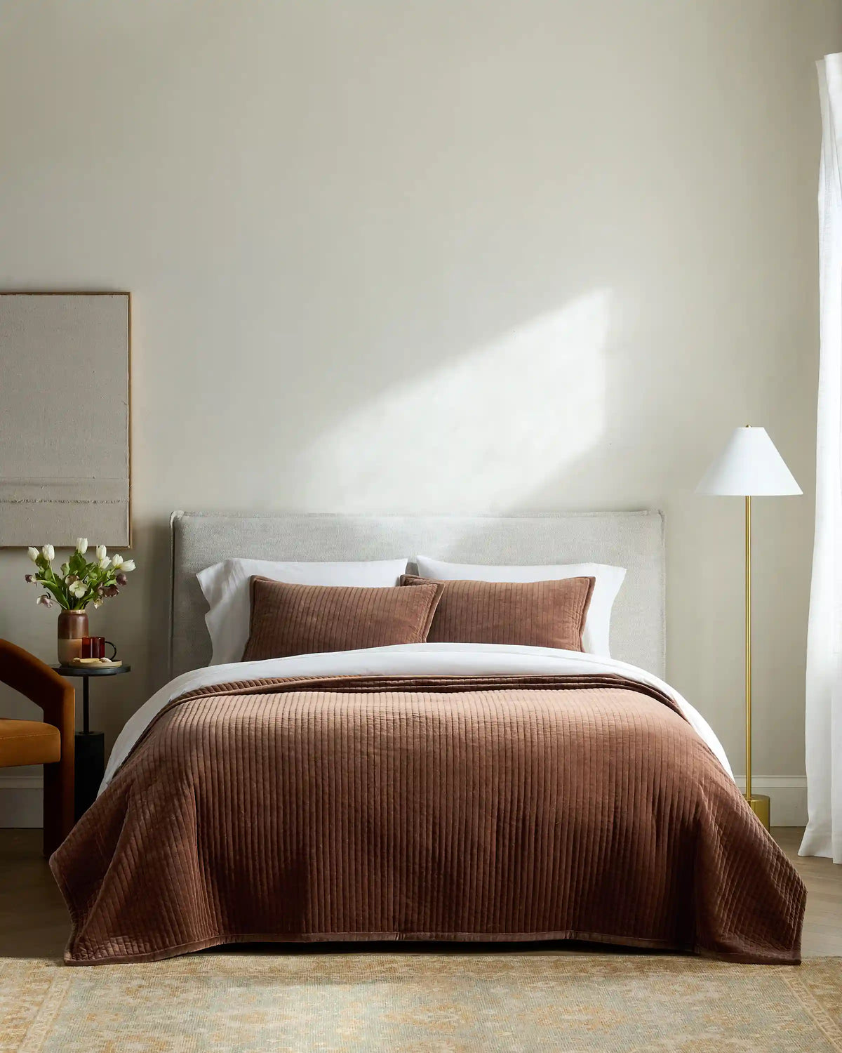 Cotton Velvet Vertical Channel Quilt