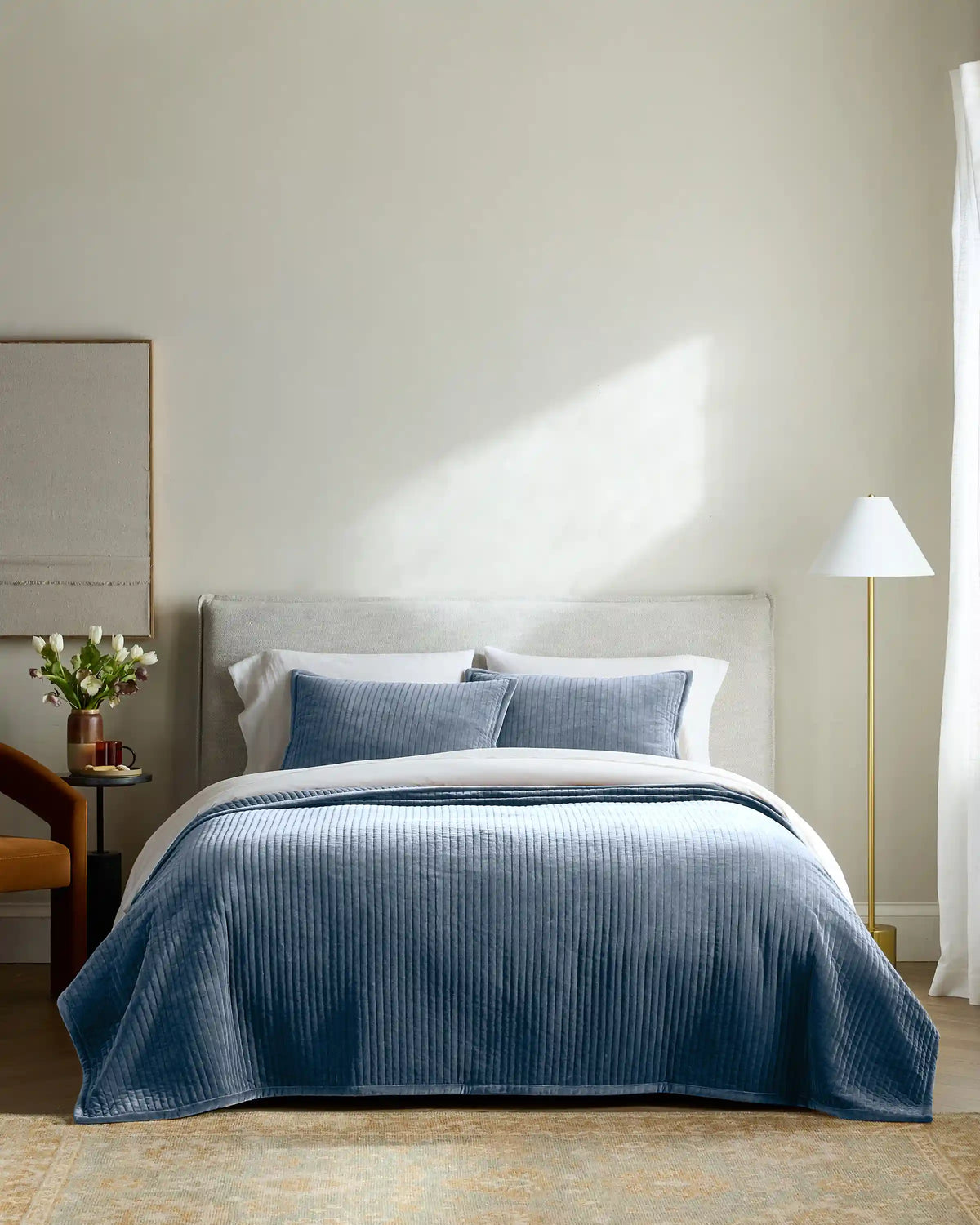 Cotton Velvet Vertical Channel Quilt