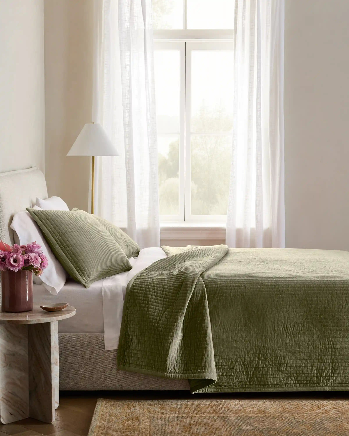Cotton Velvet Vertical Channel Quilt