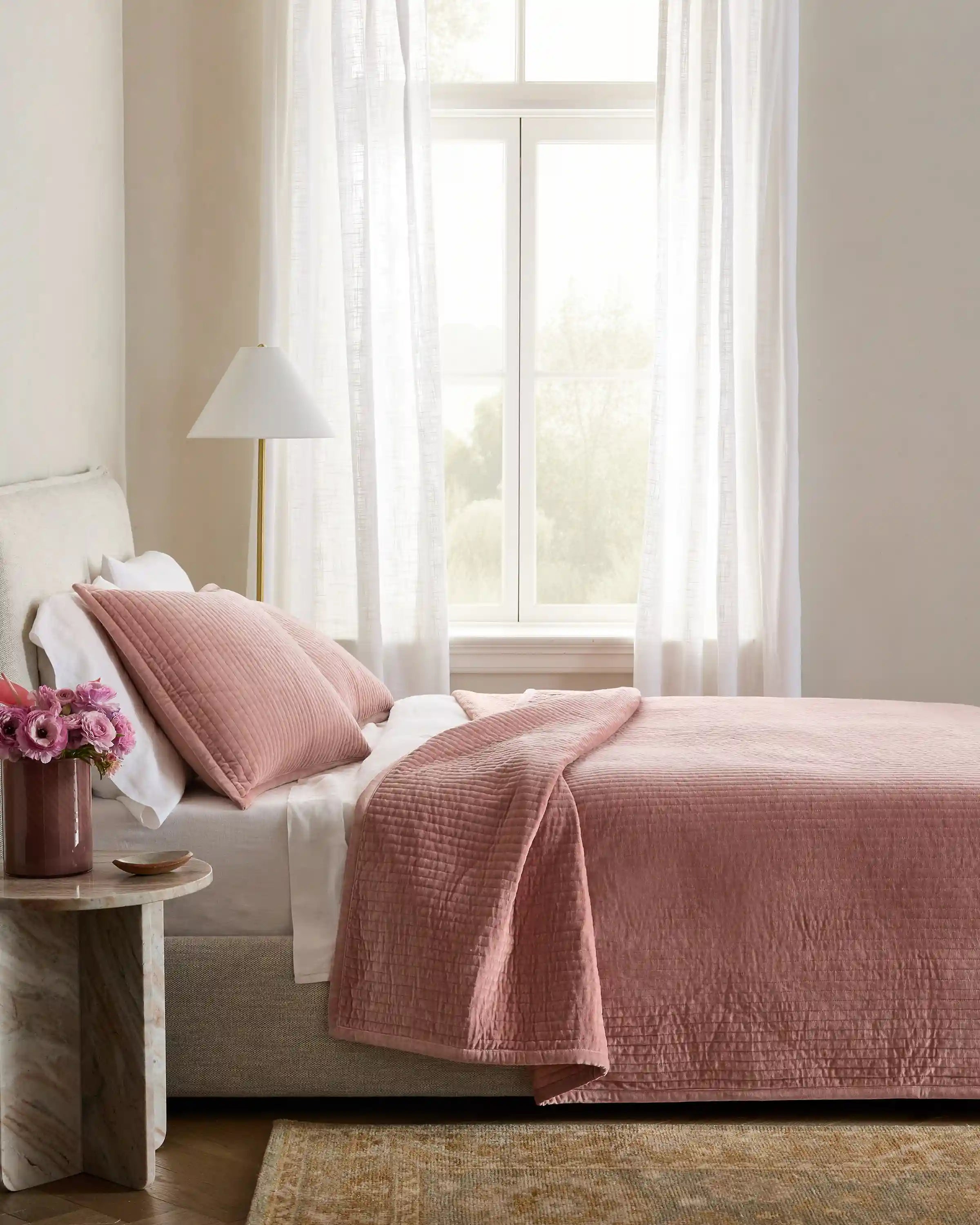 Cotton Velvet Vertical Channel Quilt