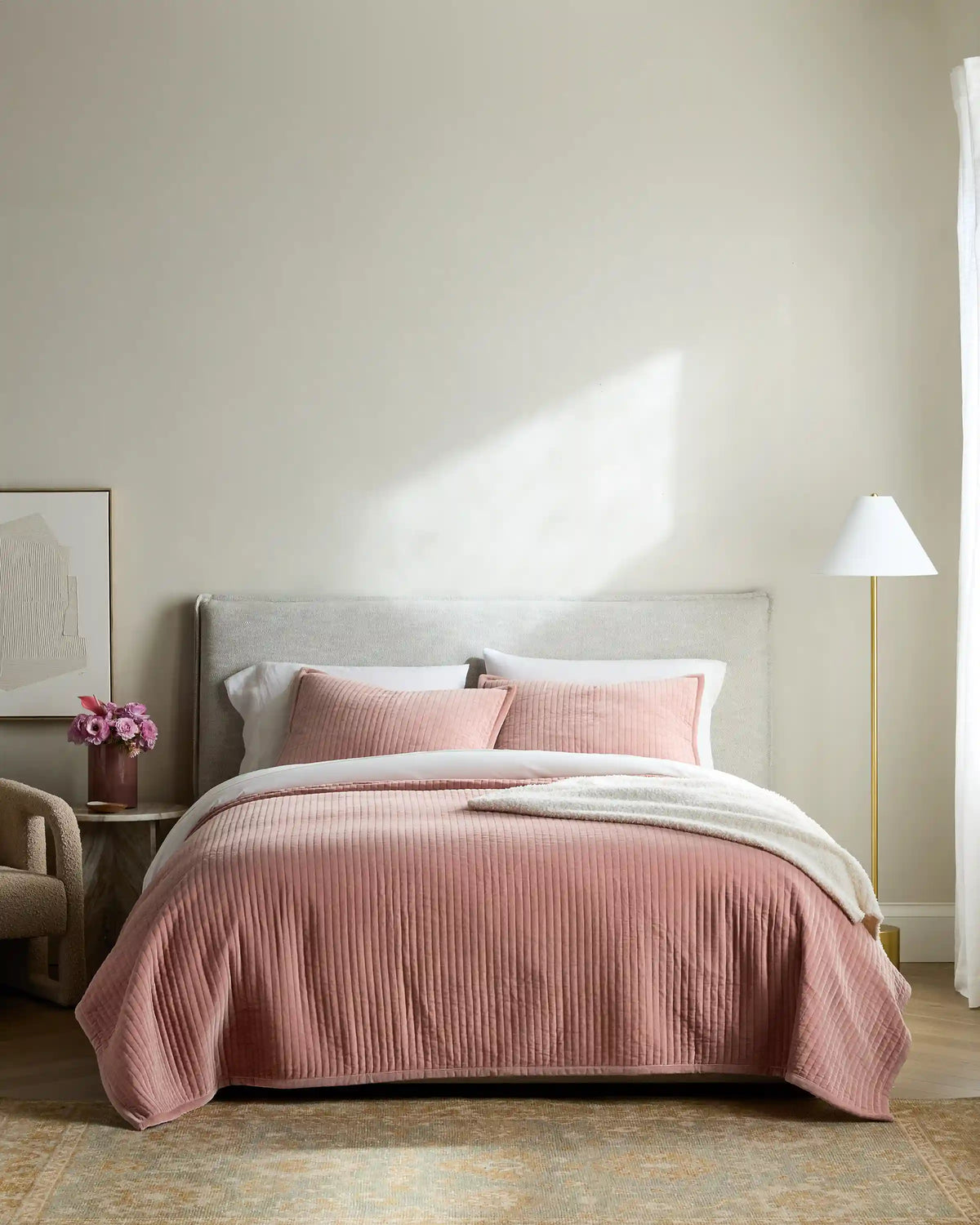 Cotton Velvet Vertical Channel Quilt