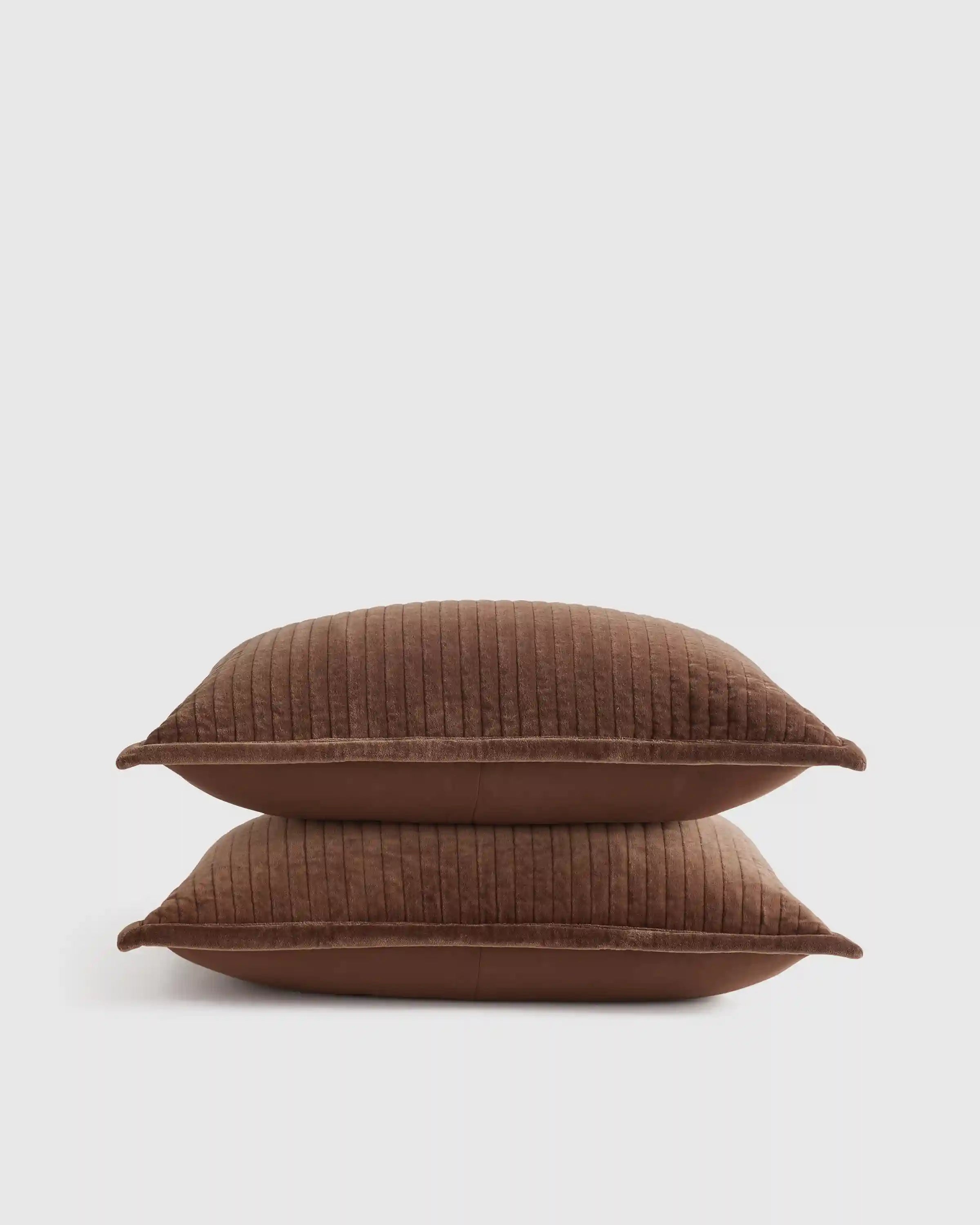 Cotton Velvet Narrow Channel Quilted Sham Set
