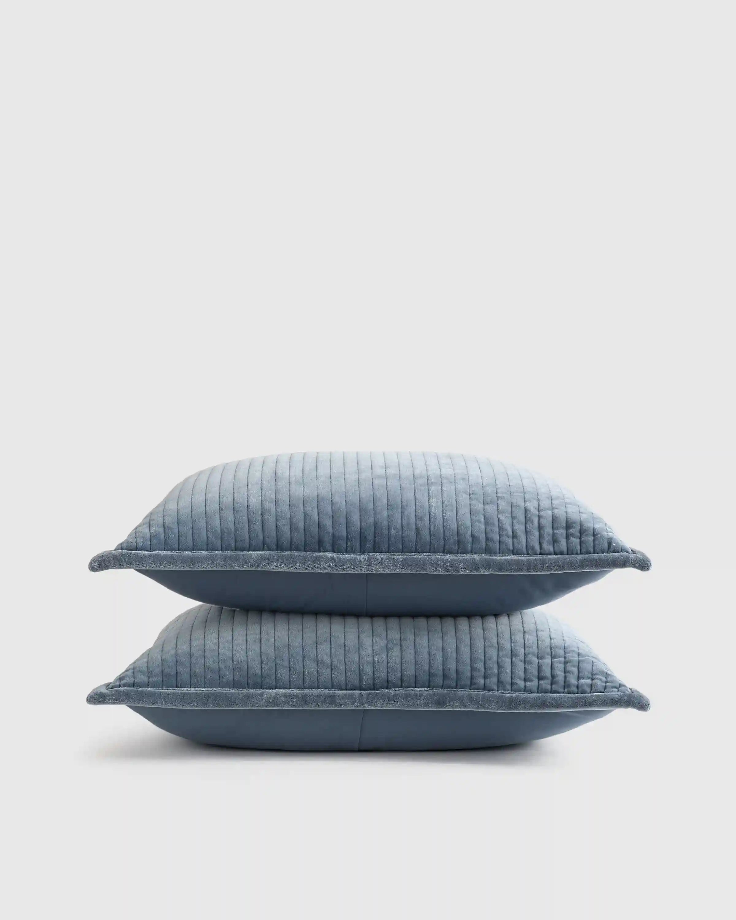 Cotton Velvet Narrow Channel Quilted Sham Set