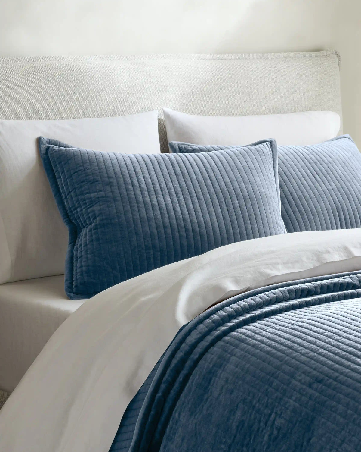 Cotton Velvet Vertical Channel Quilt Set