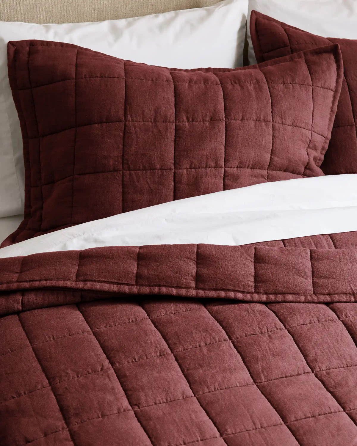 European Linen Box Quilted Sham Set