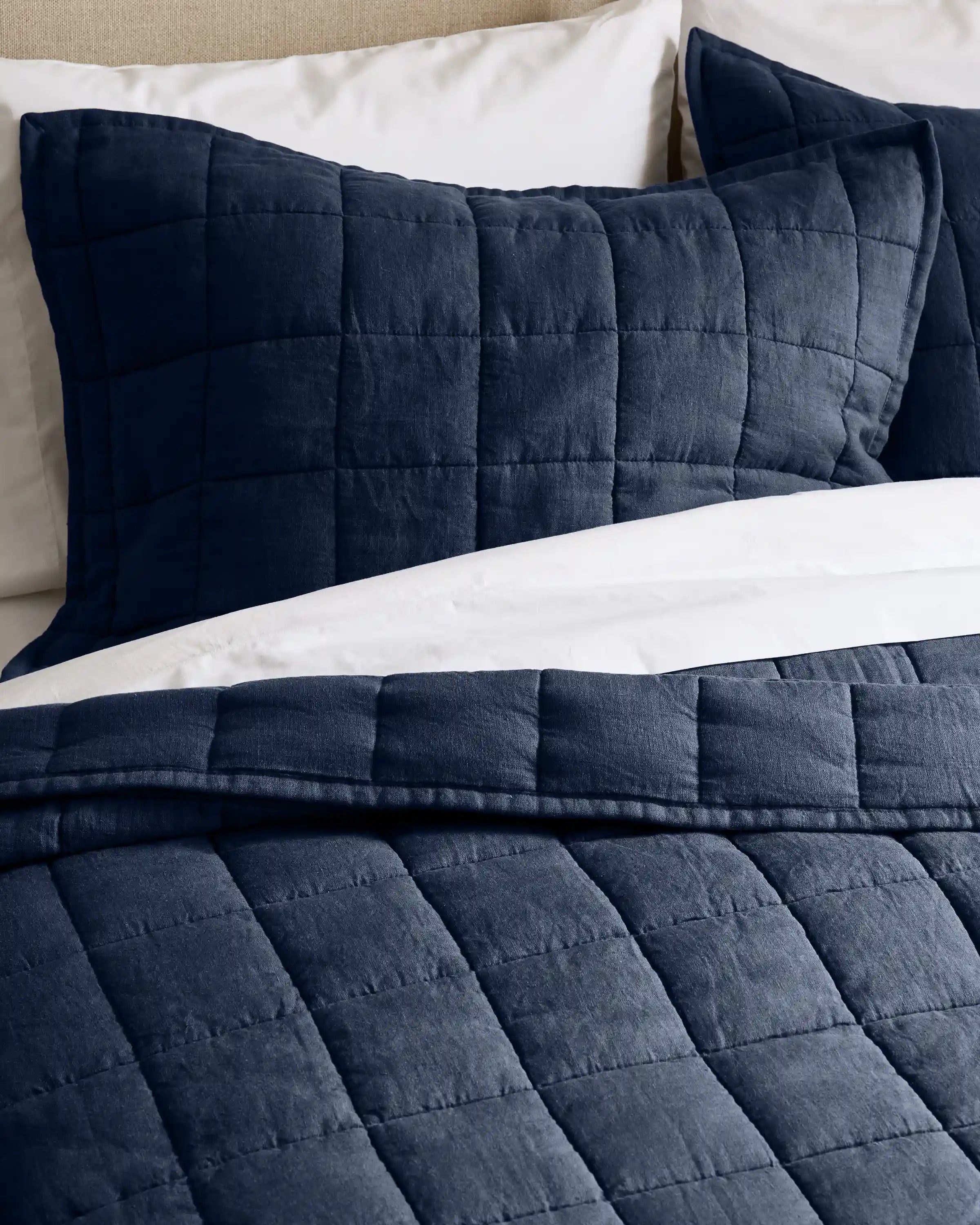 European Linen Box Quilted Sham Set