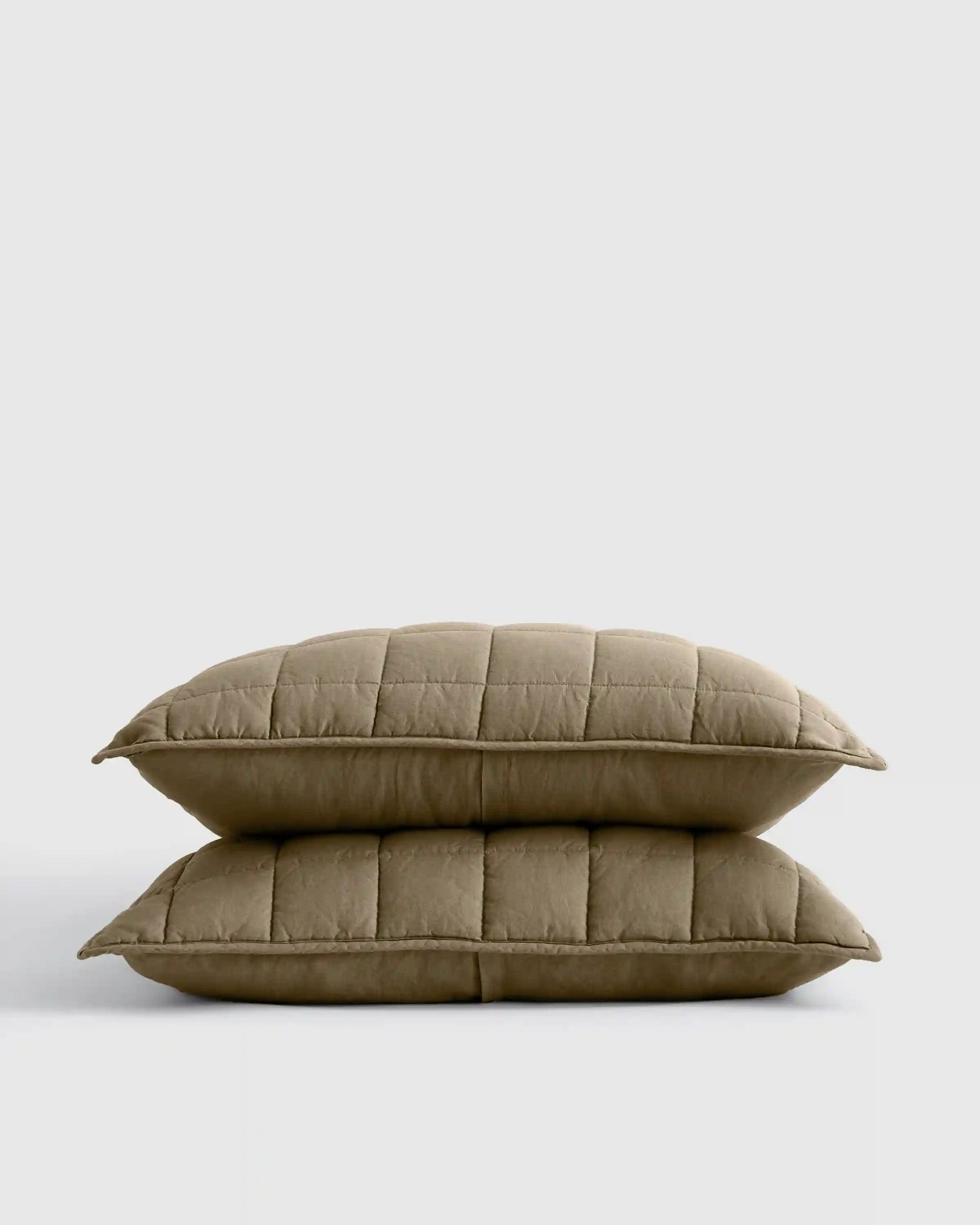 European Linen Box Quilted Sham Set