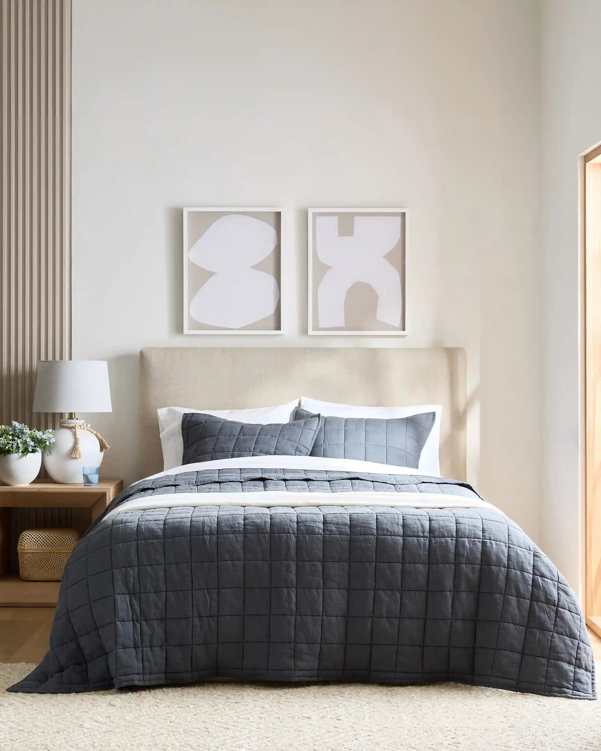 European Linen Box Quilted Sham Set