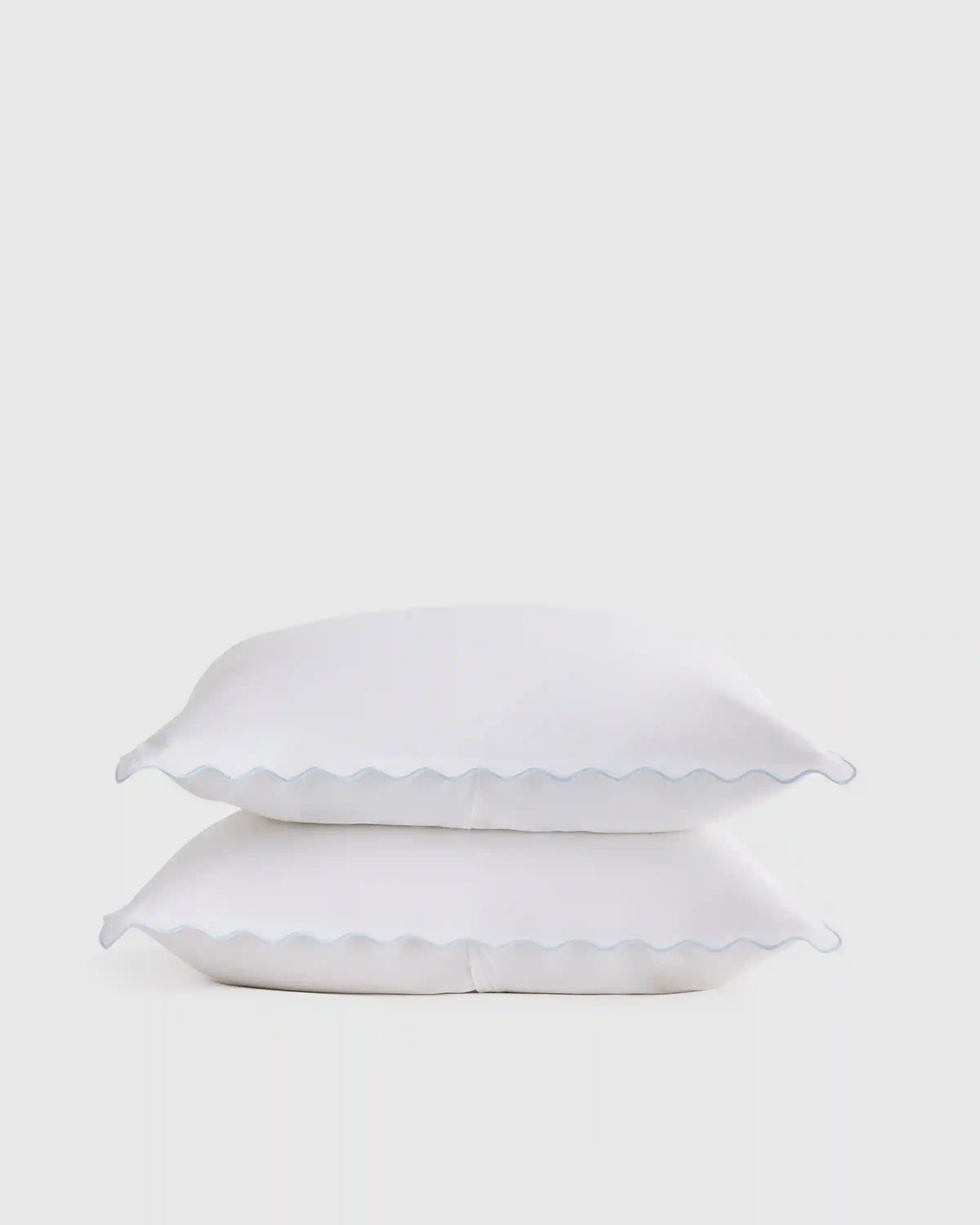 Organic Crisp Percale Scallop Sham Set
