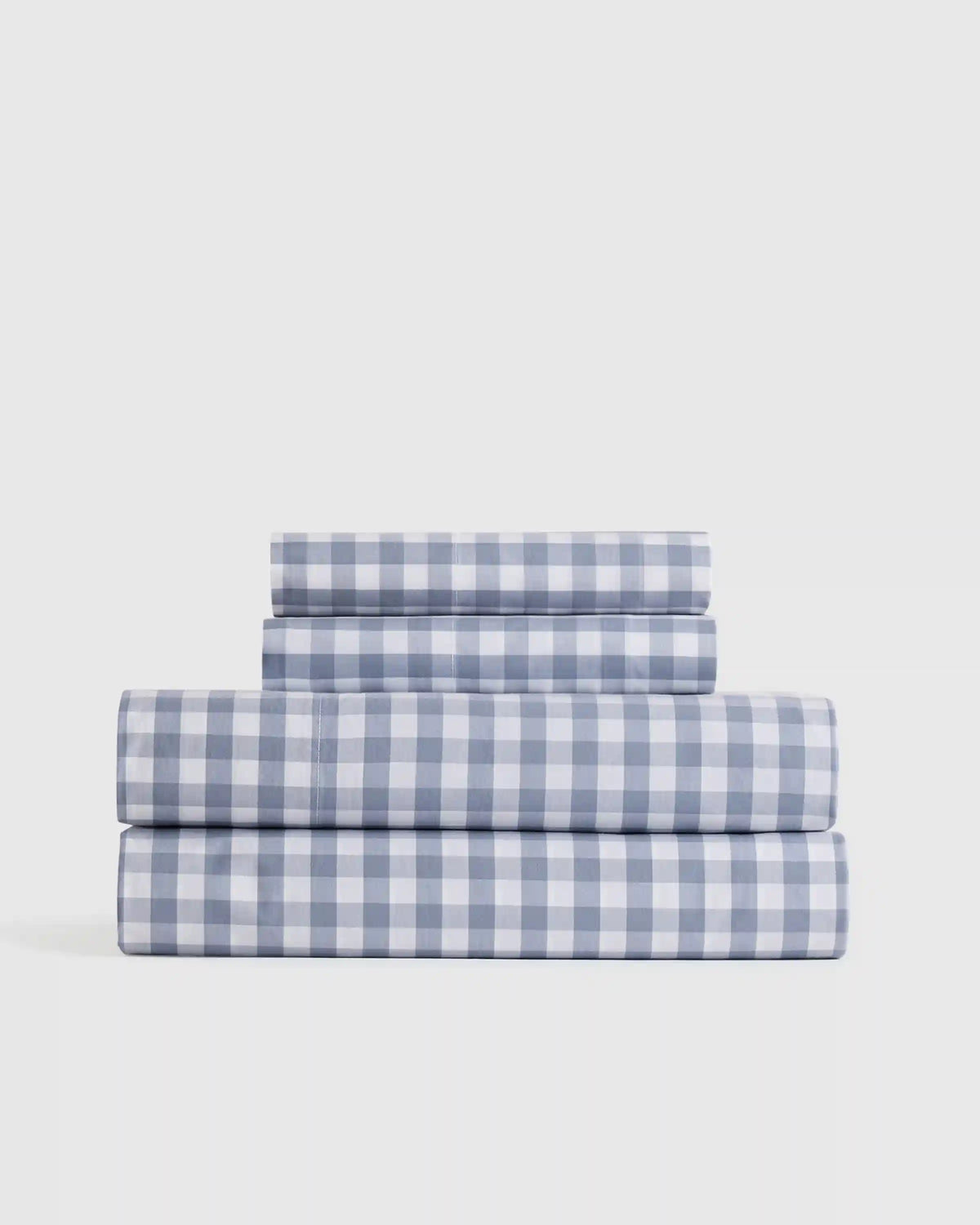 Organic Crisp Percale Gingham Sheet Set